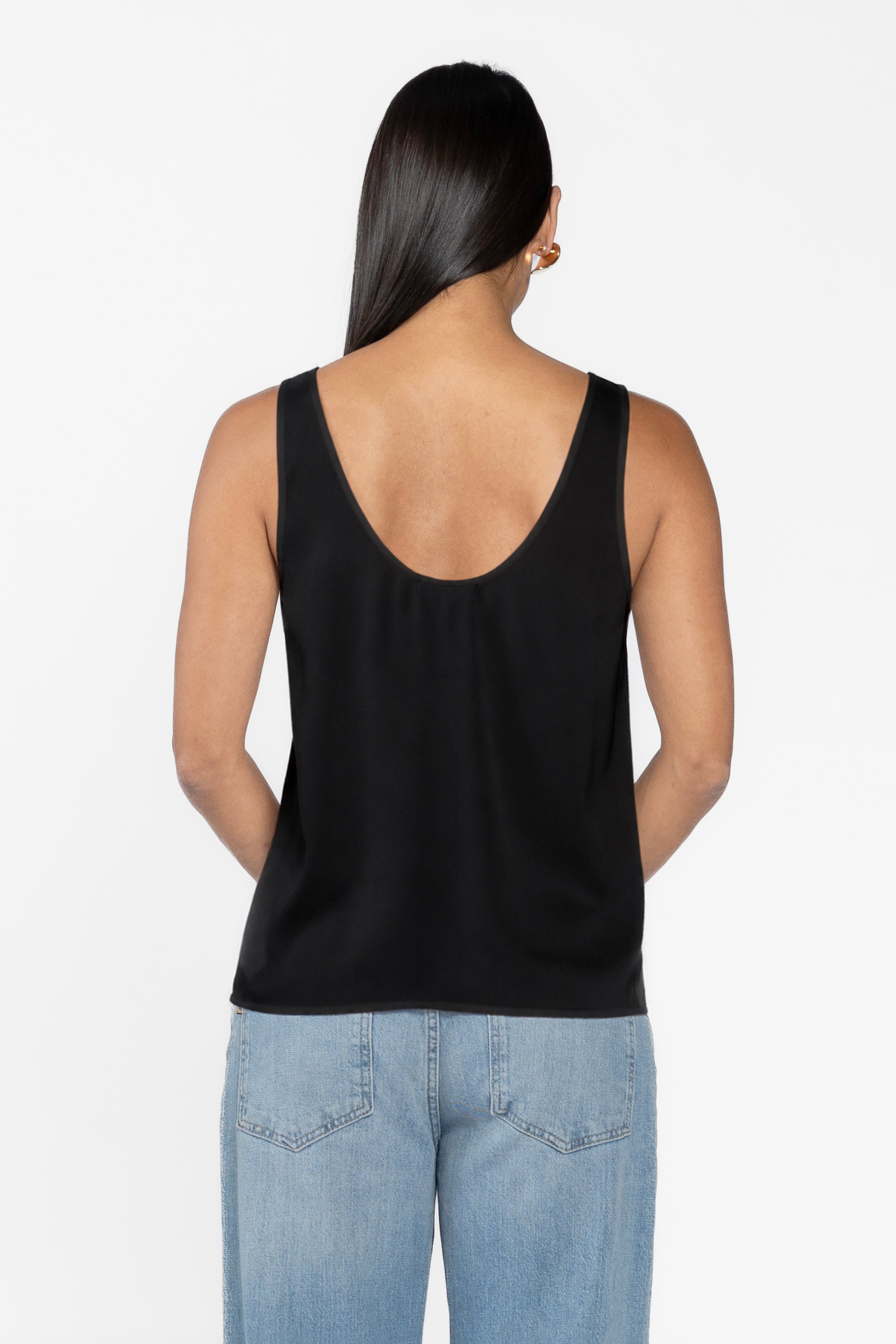 Anna Scoop Neck Cami - Black