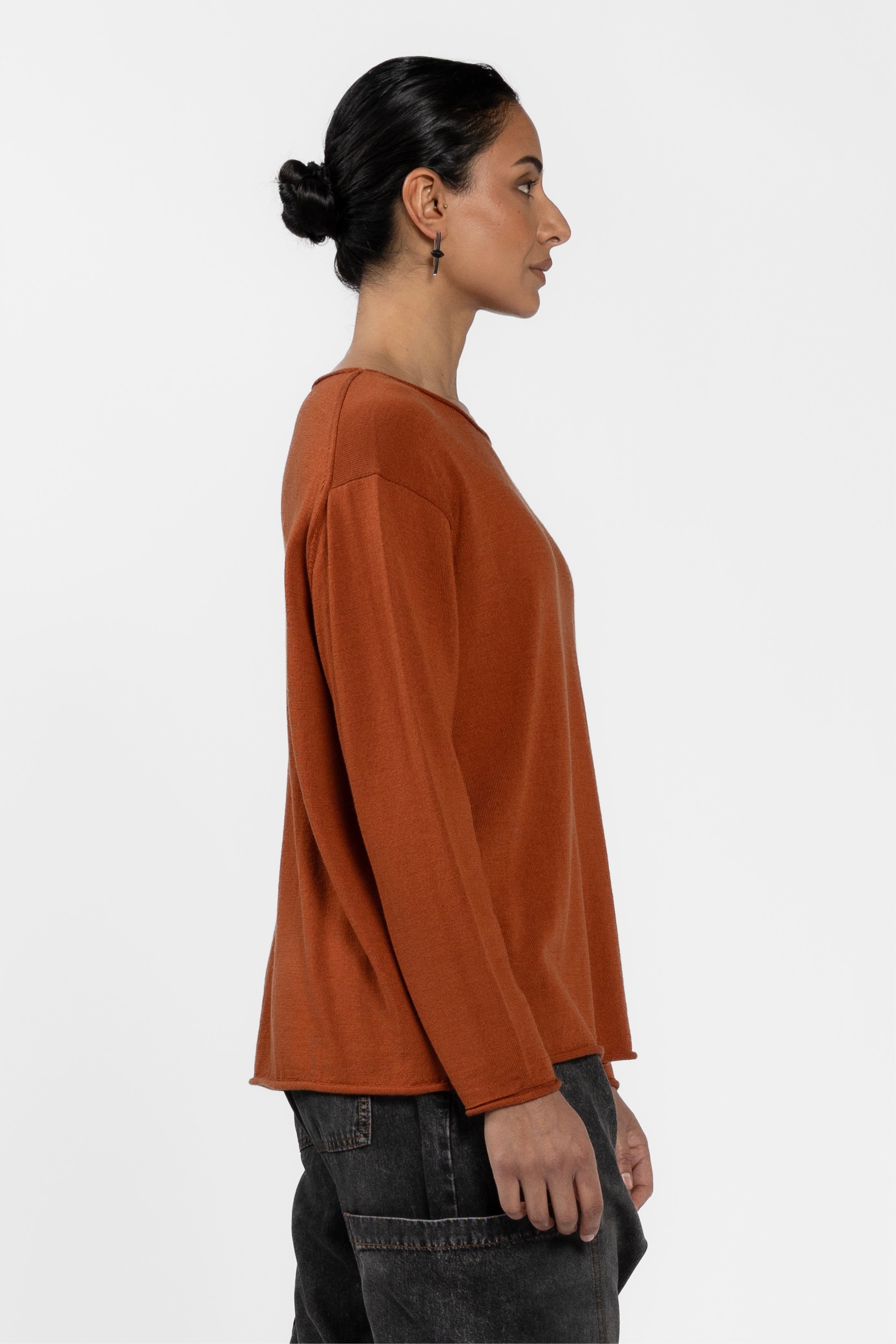 Charm Roll Hem Merino Jumper
