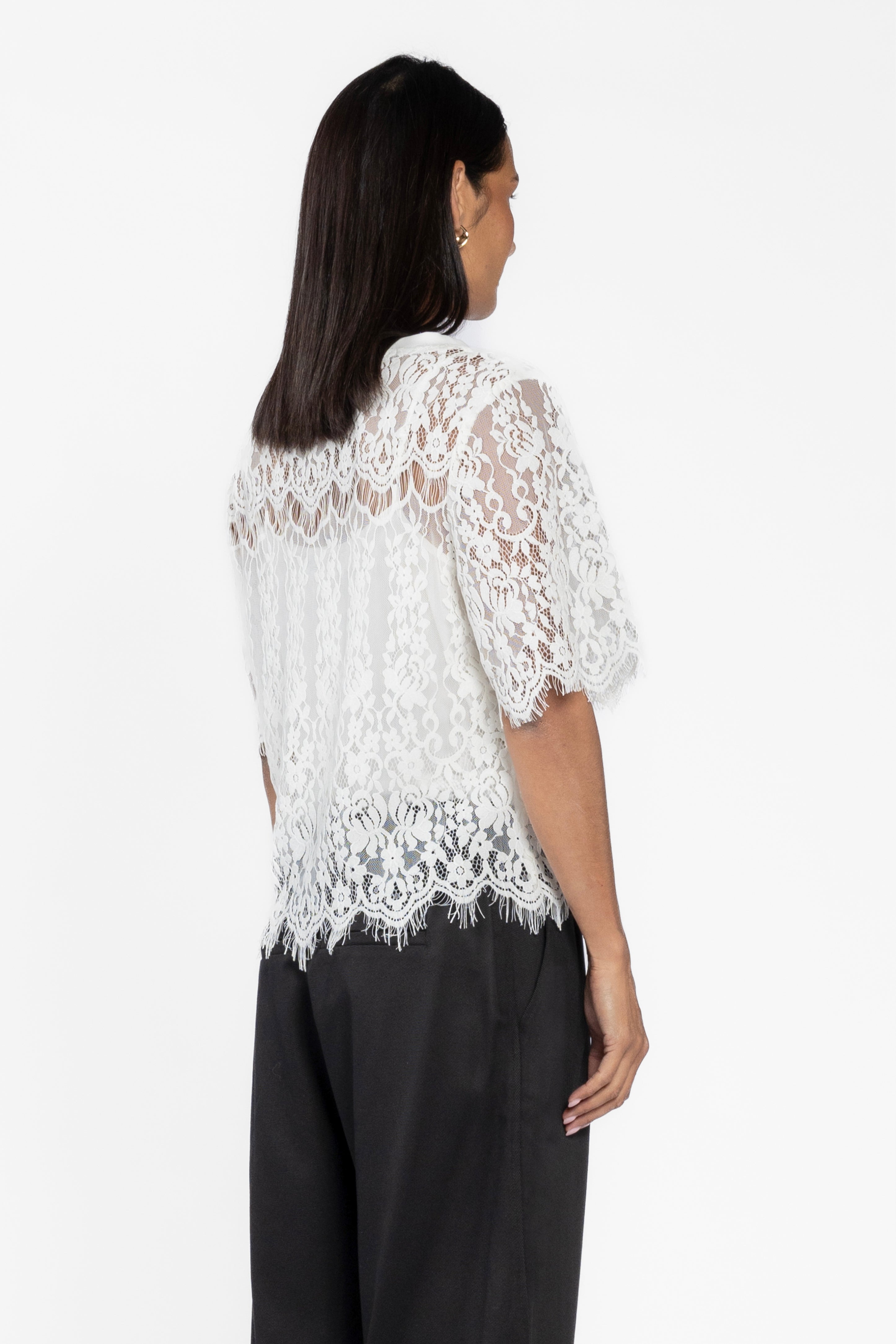 Cilla Short Sleeve Lace Tee