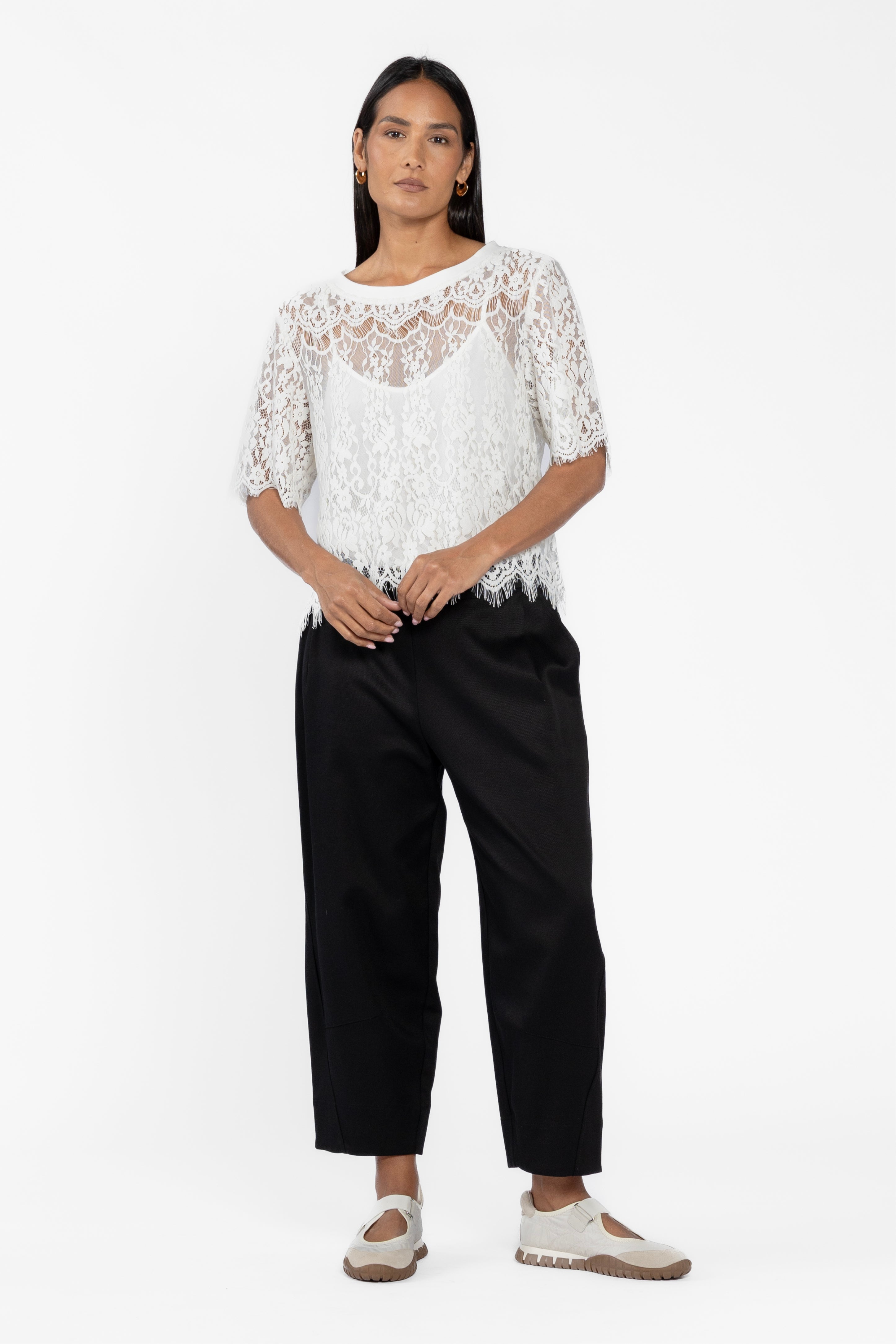 Cilla Short Sleeve Lace Tee