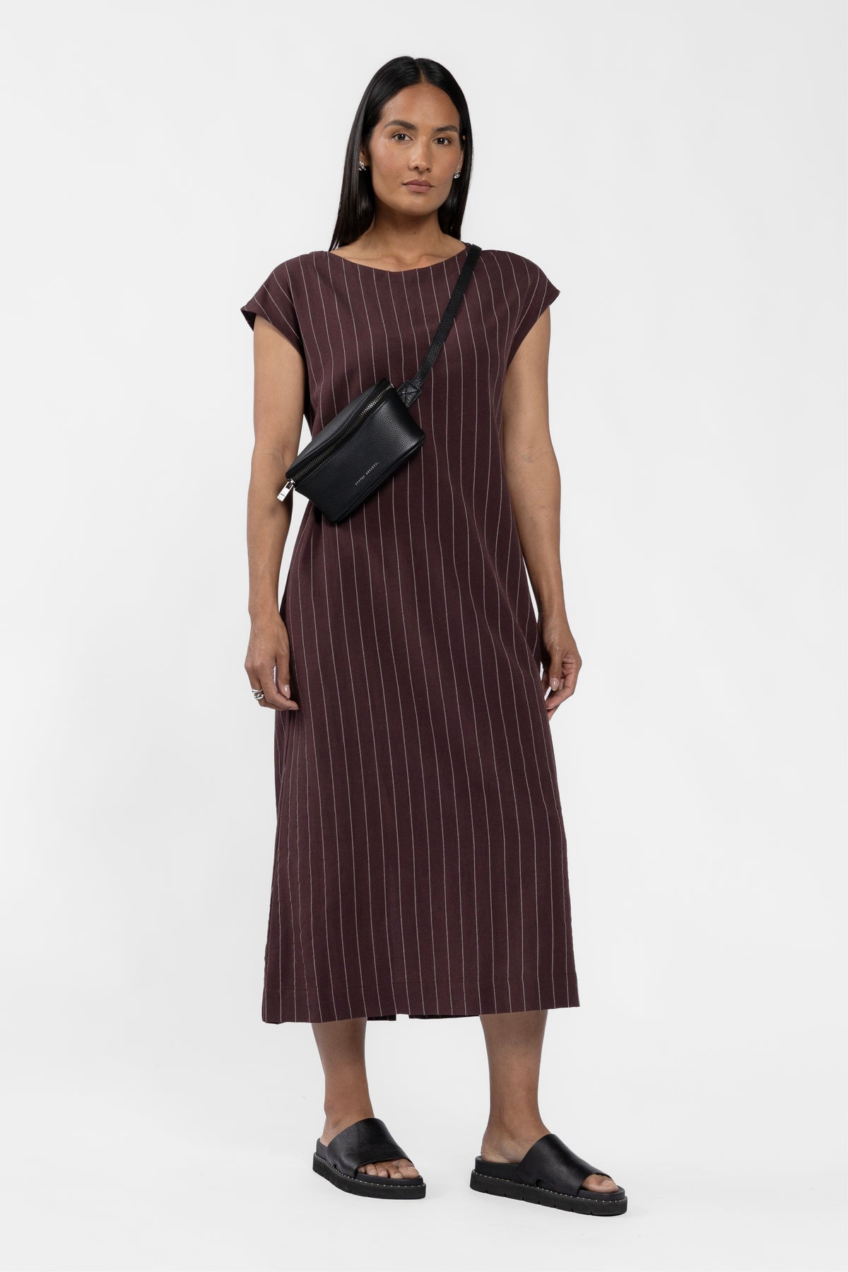 Clarence Short Sleeve Linen Blend Dress