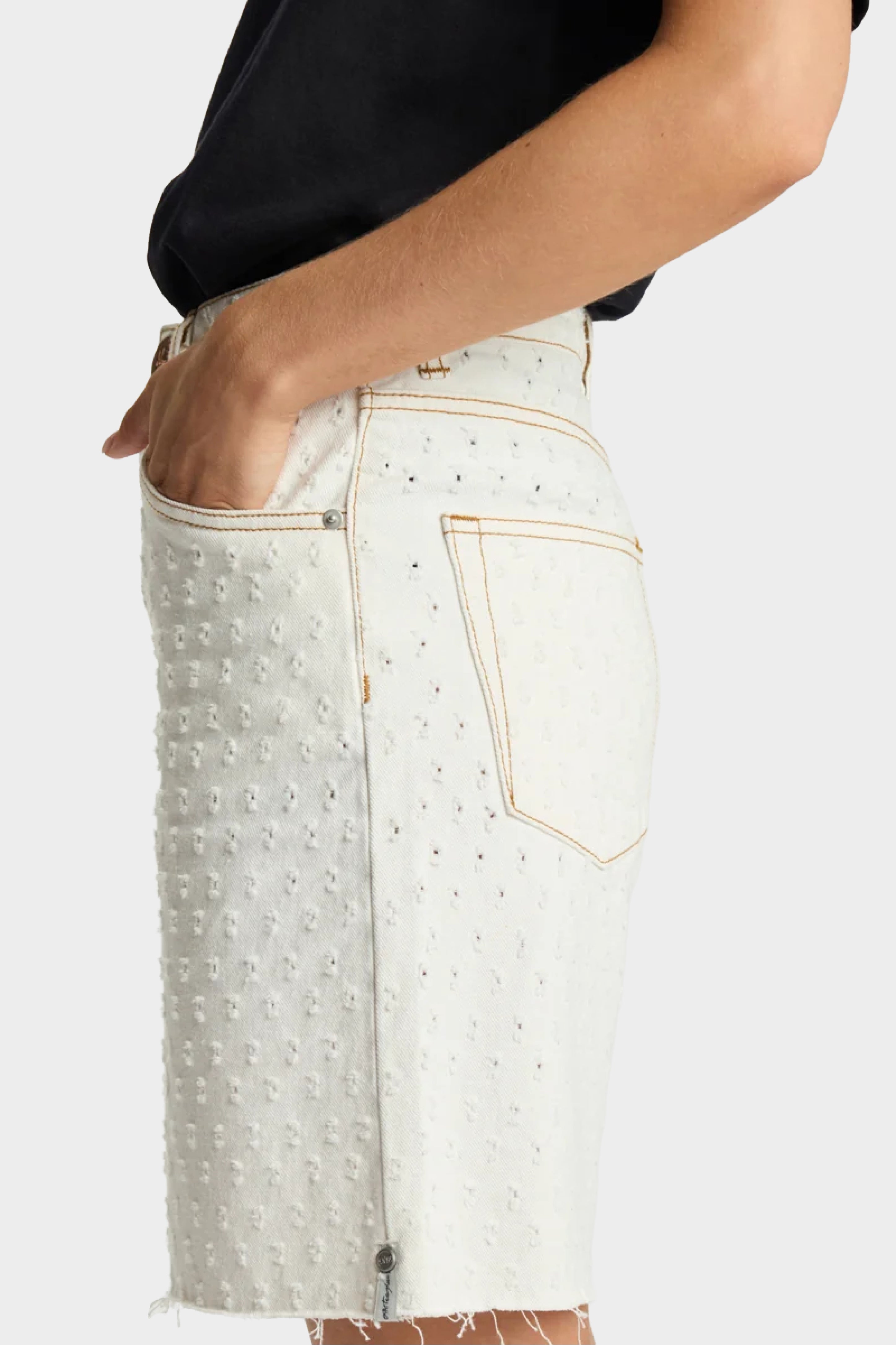 Drilled Rebel High Waist Long Length Shorts