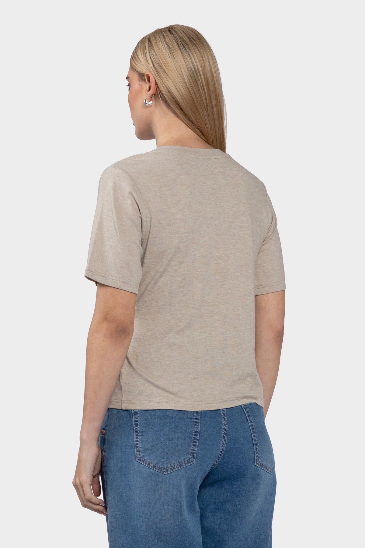 Elle Wrap Front Tee - Oat