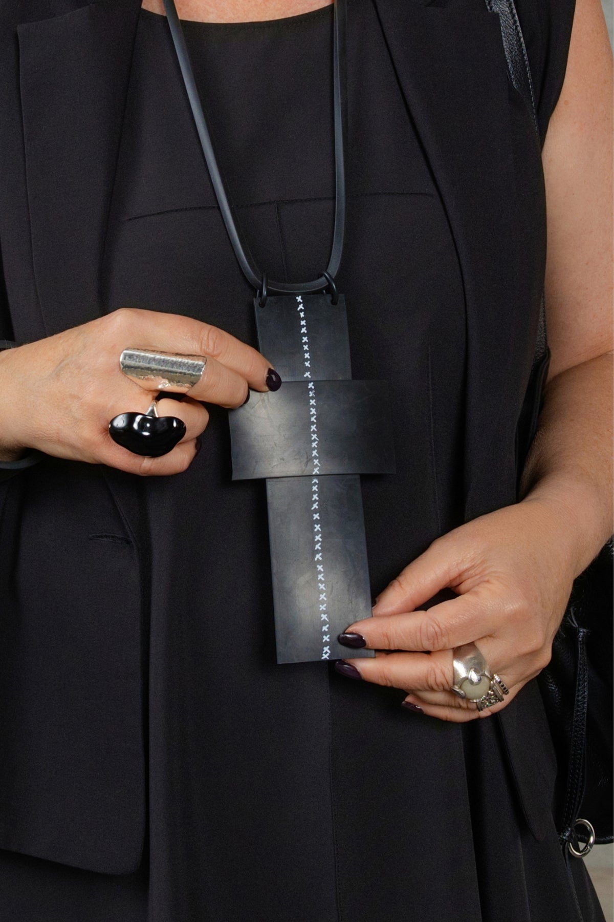 Eclipse Rubber Cross Necklace