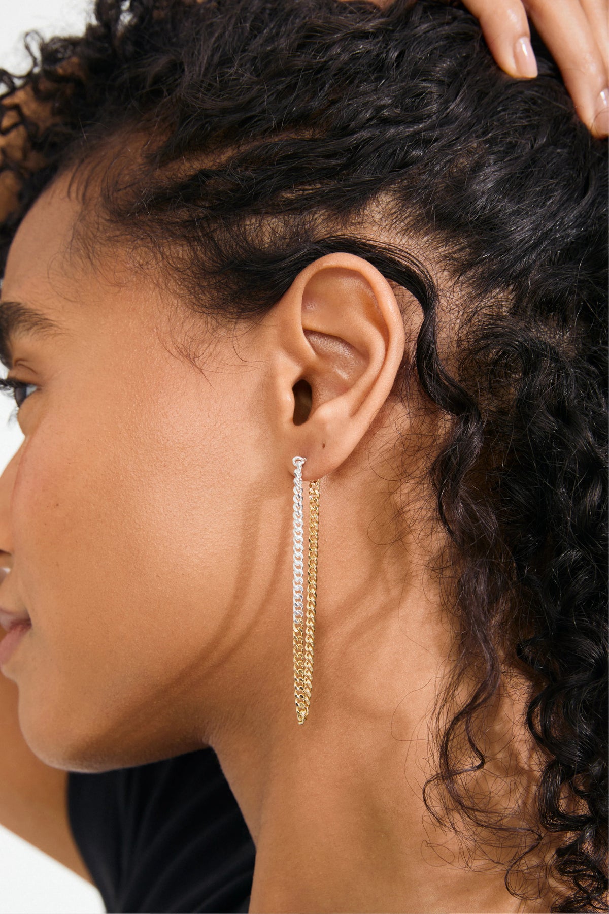 Inner Two-tone Drop Earrings