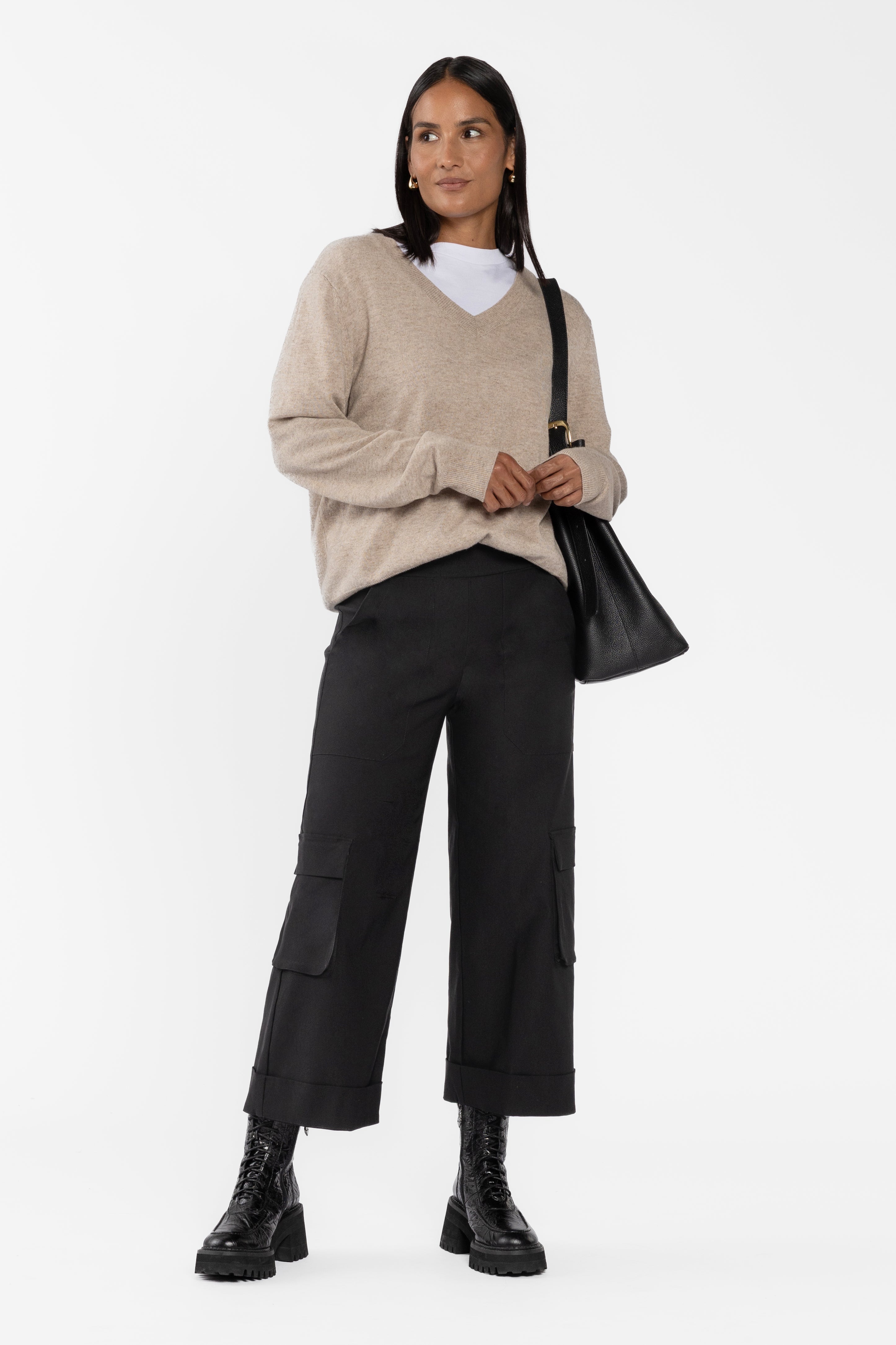 Jaxon Wide Leg Cropped Cargo Pant