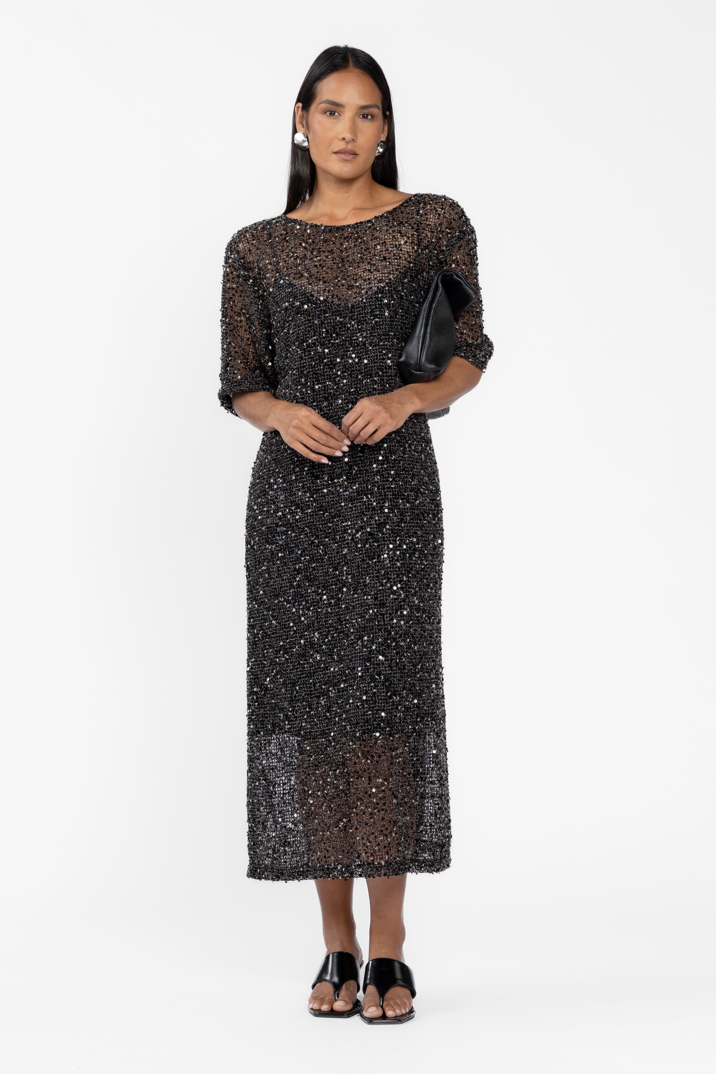 Jemma Mesh Sequin Dress