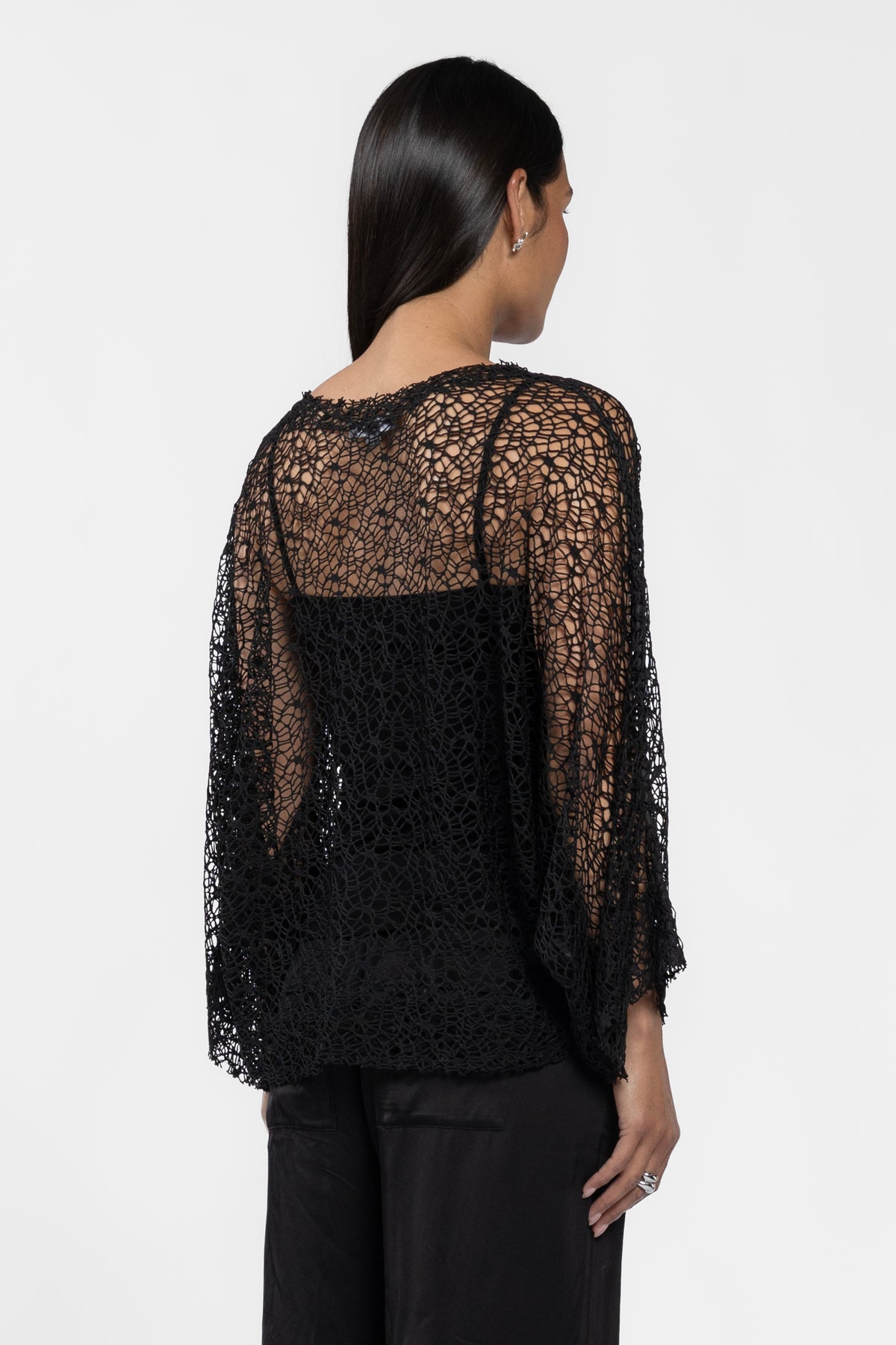 Pearl Mesh Overlay Top