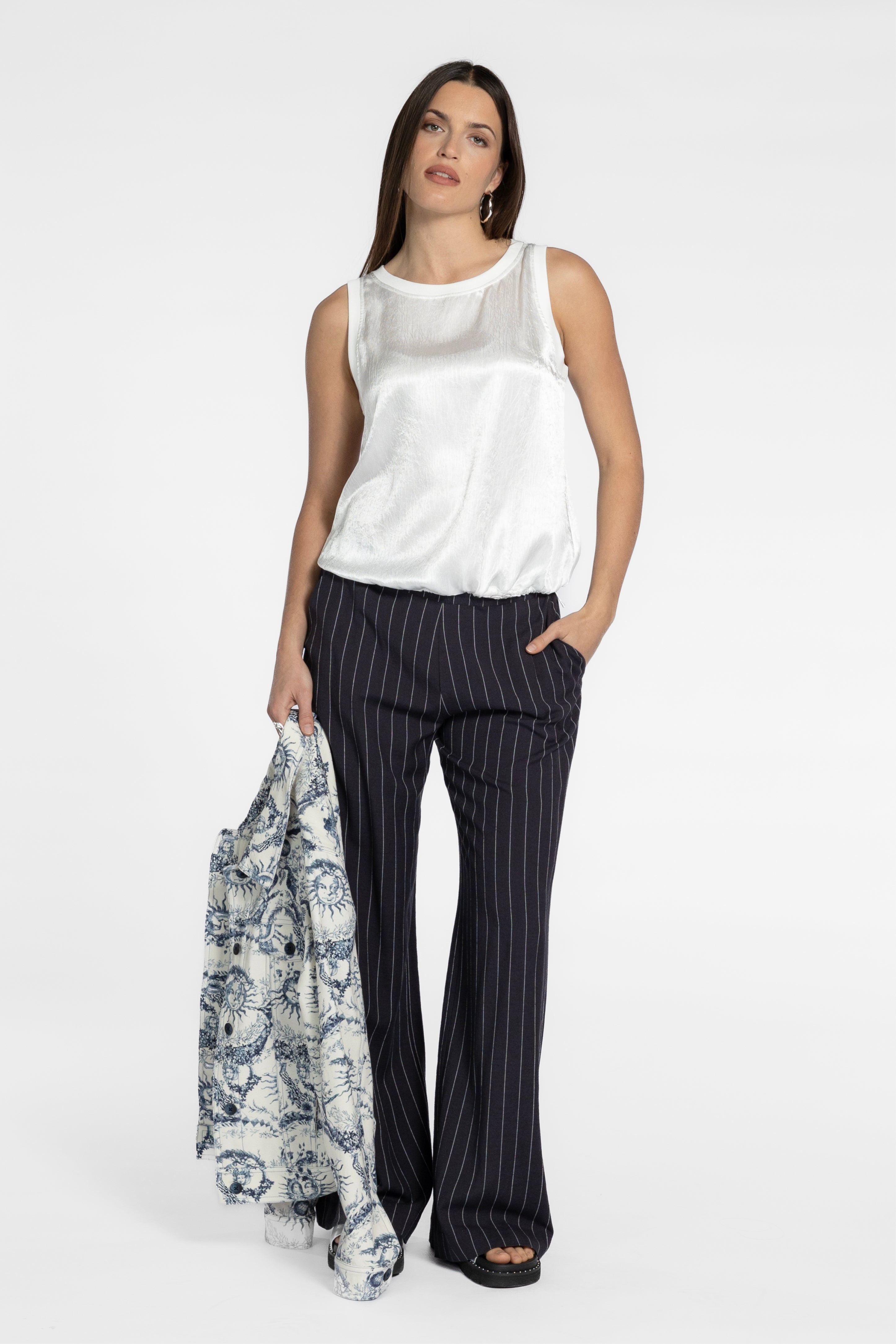 Asher Hammered Satin Sleeveless Top