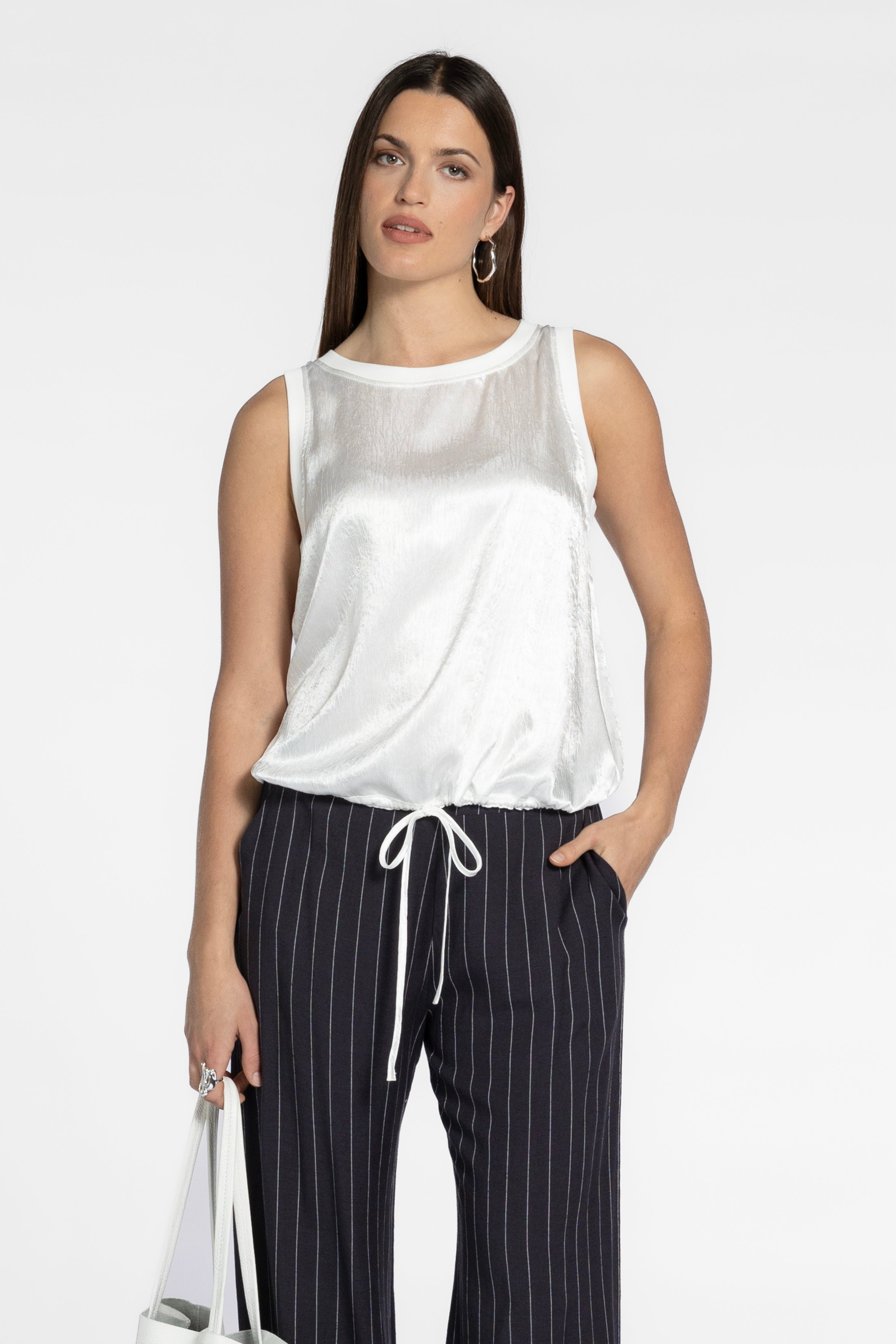 Asher Hammered Satin Sleeveless Top