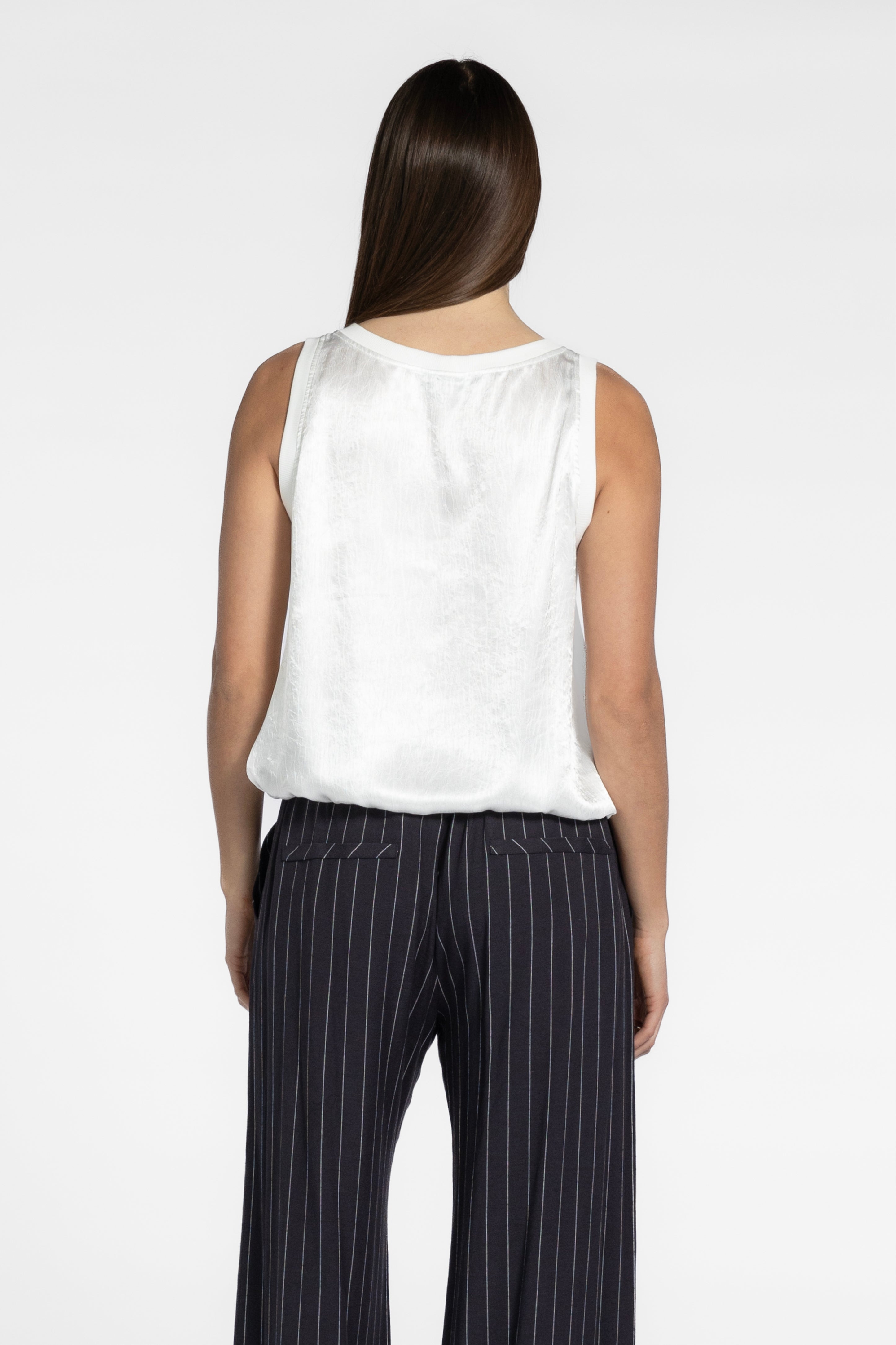 Asher Hammered Satin Sleeveless Top