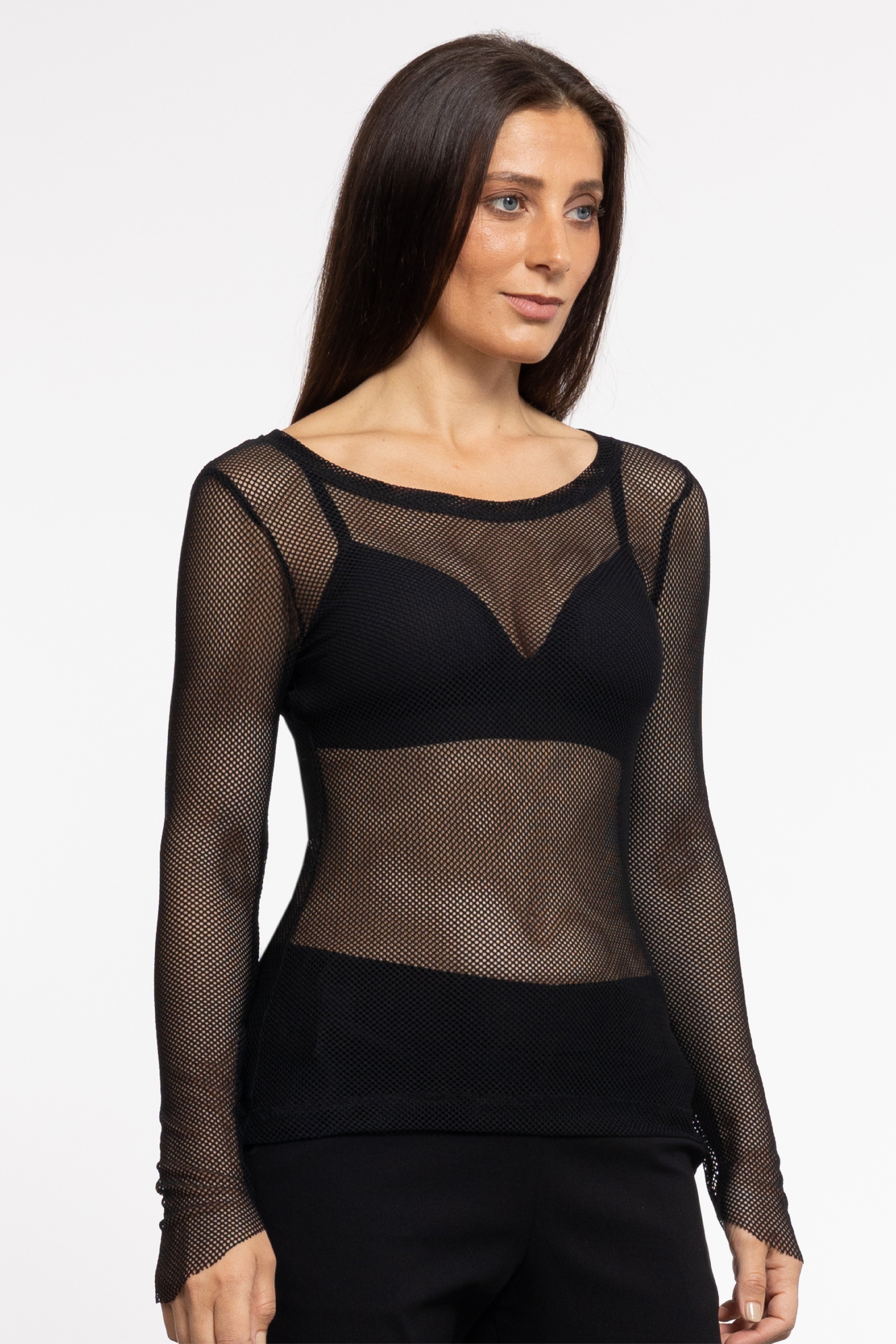 Bijoux Long Sleeve Mesh Top
