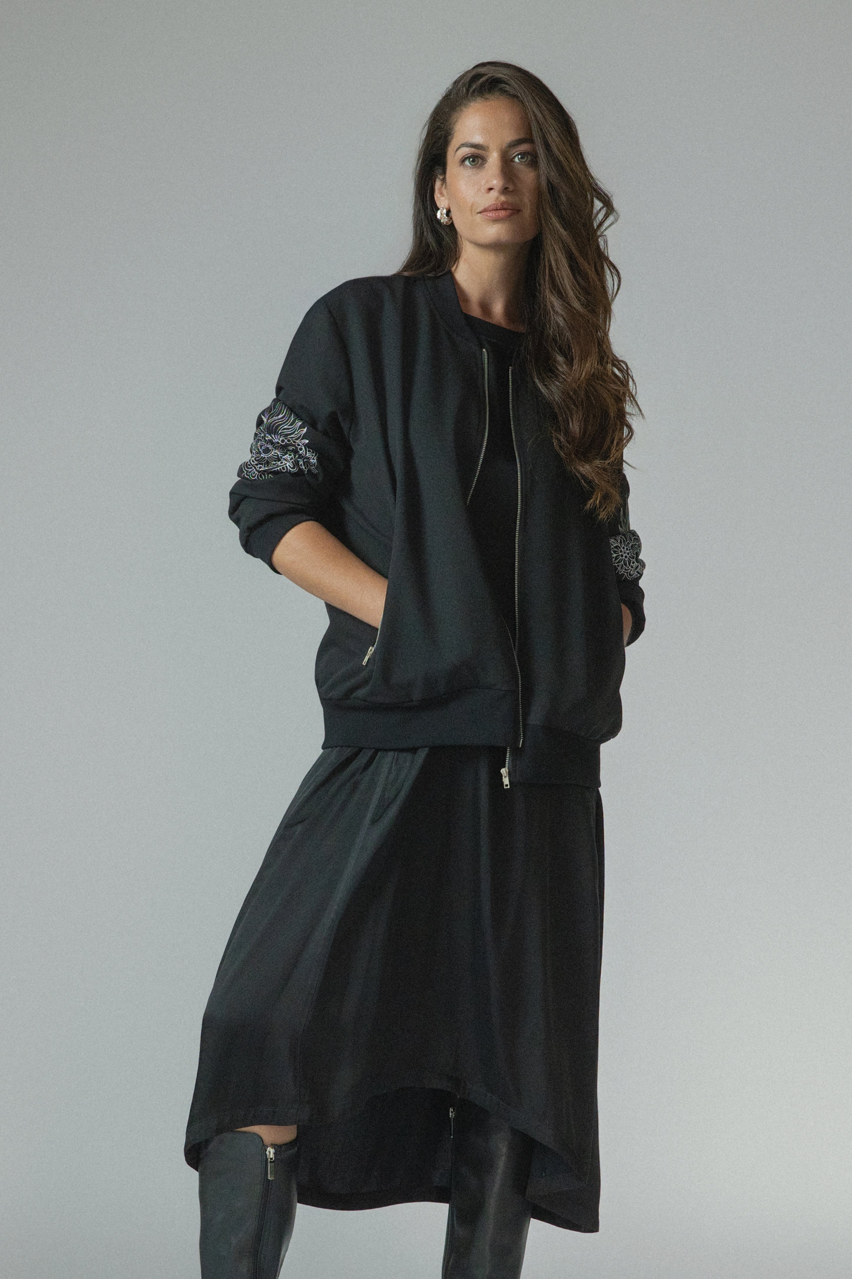 Bodhi Embroidery Sleeve Bomber