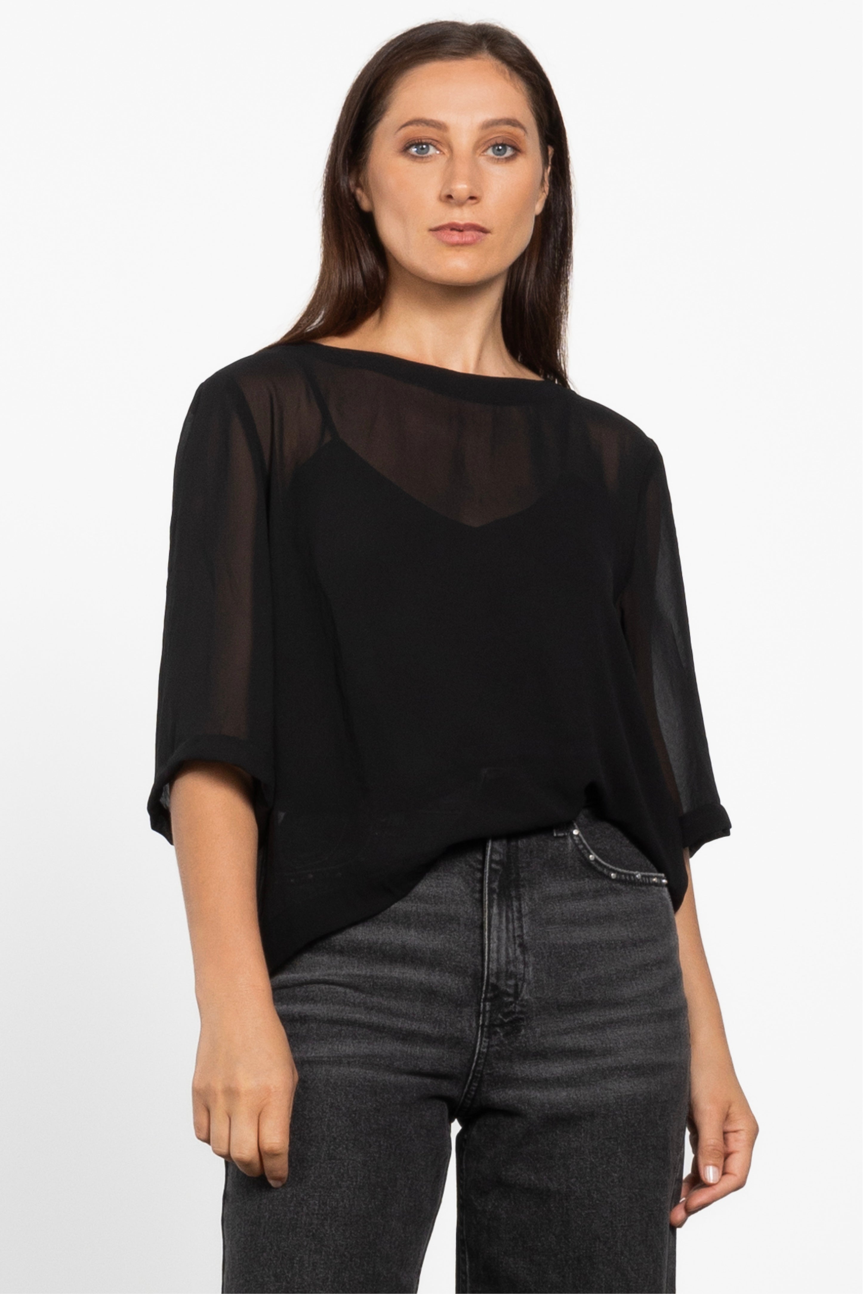 Breeze Boxy Sheer Layering Top