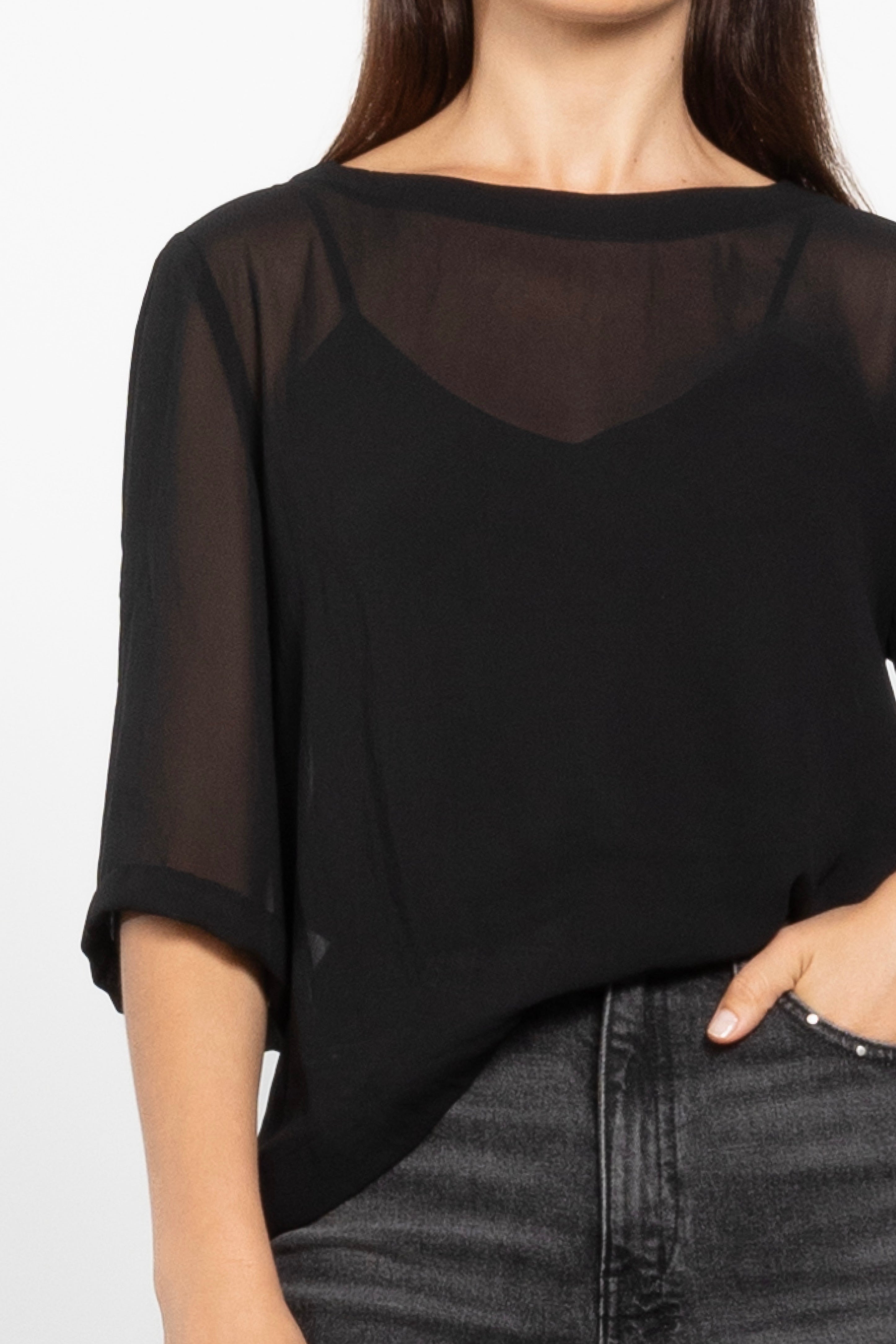 Breeze Boxy Sheer Layering Top