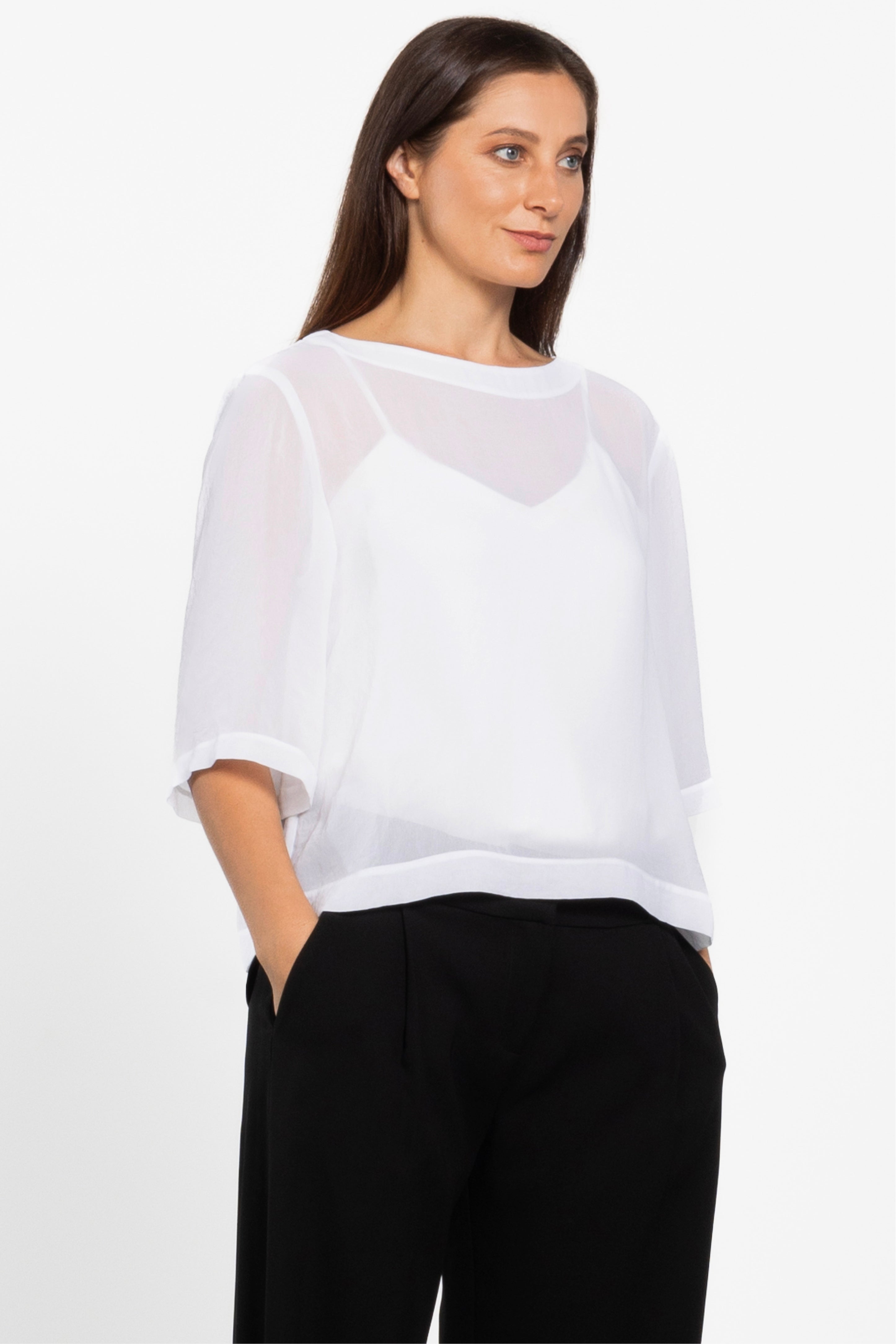 Breeze Boxy Sheer Layering Top