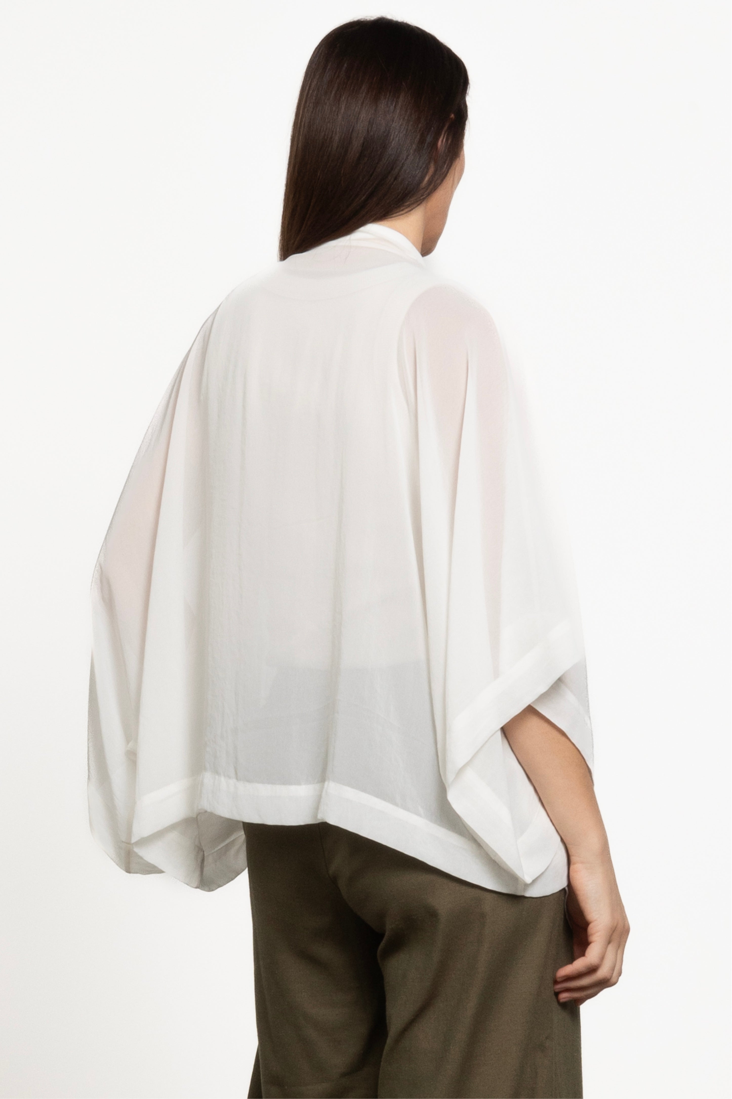 Cascade Sheer Short Kimono