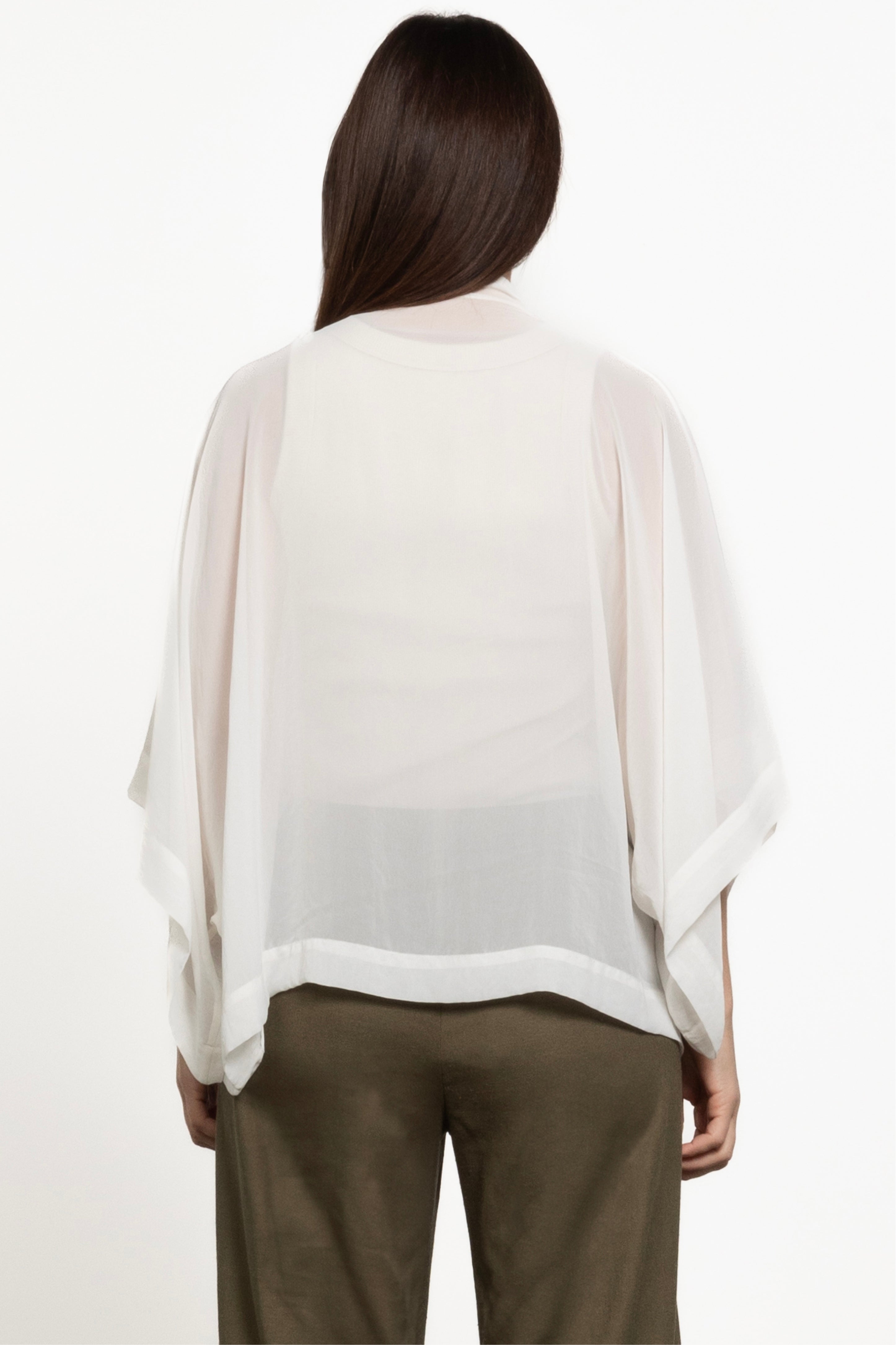 Cascade Sheer Short Kimono