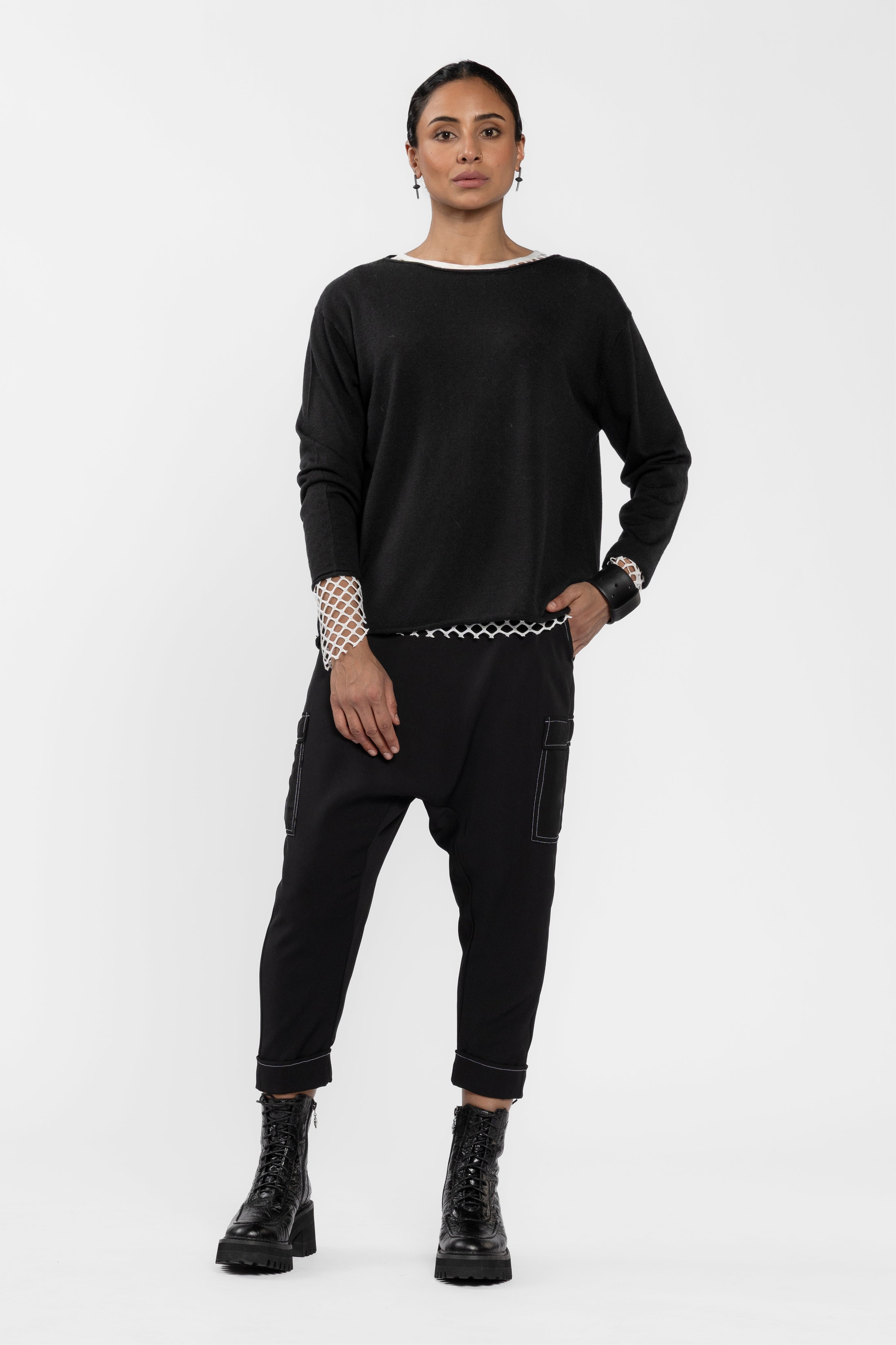 Charm Roll Hem Merino Jumper