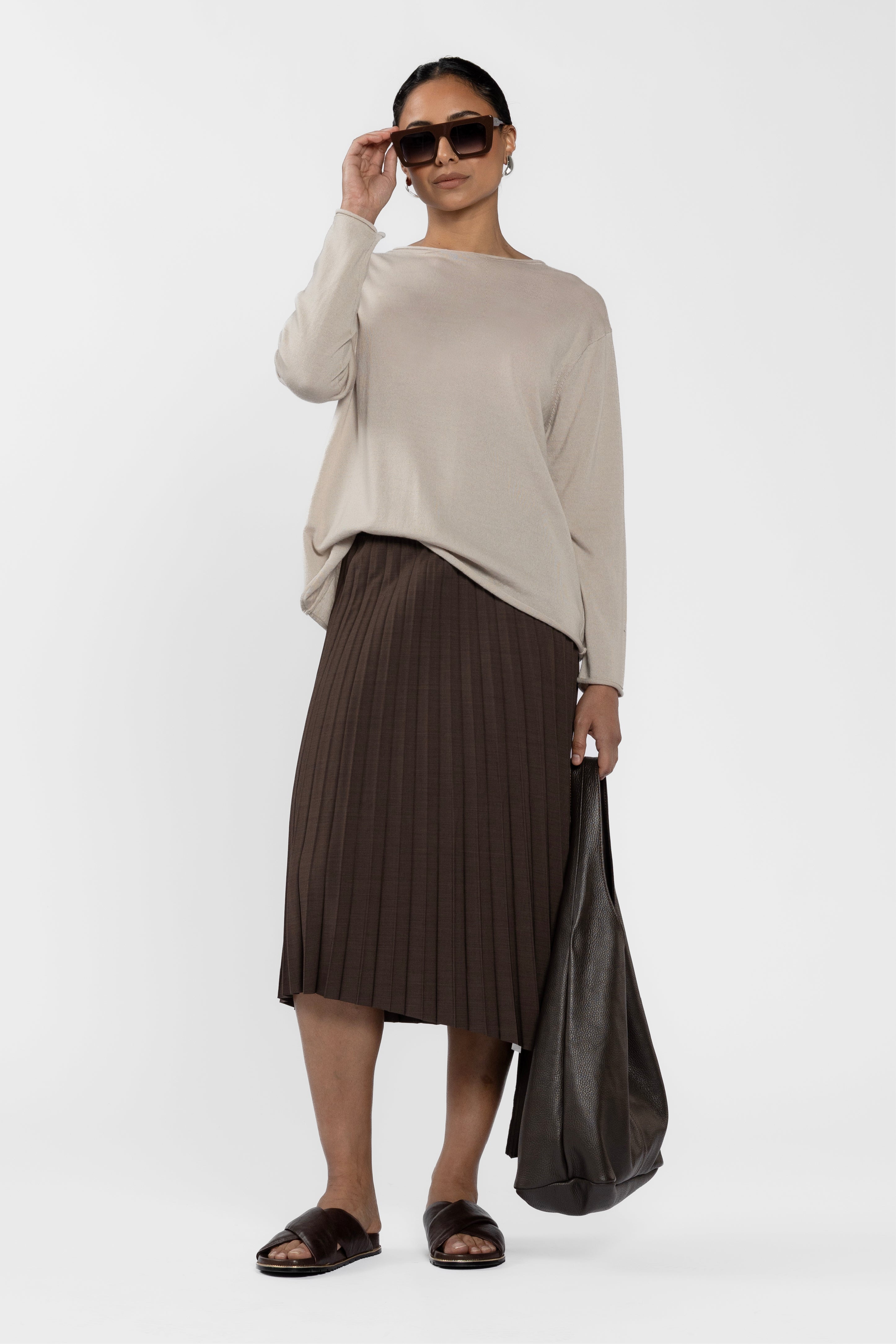 Charm Roll Hem Merino Jumper