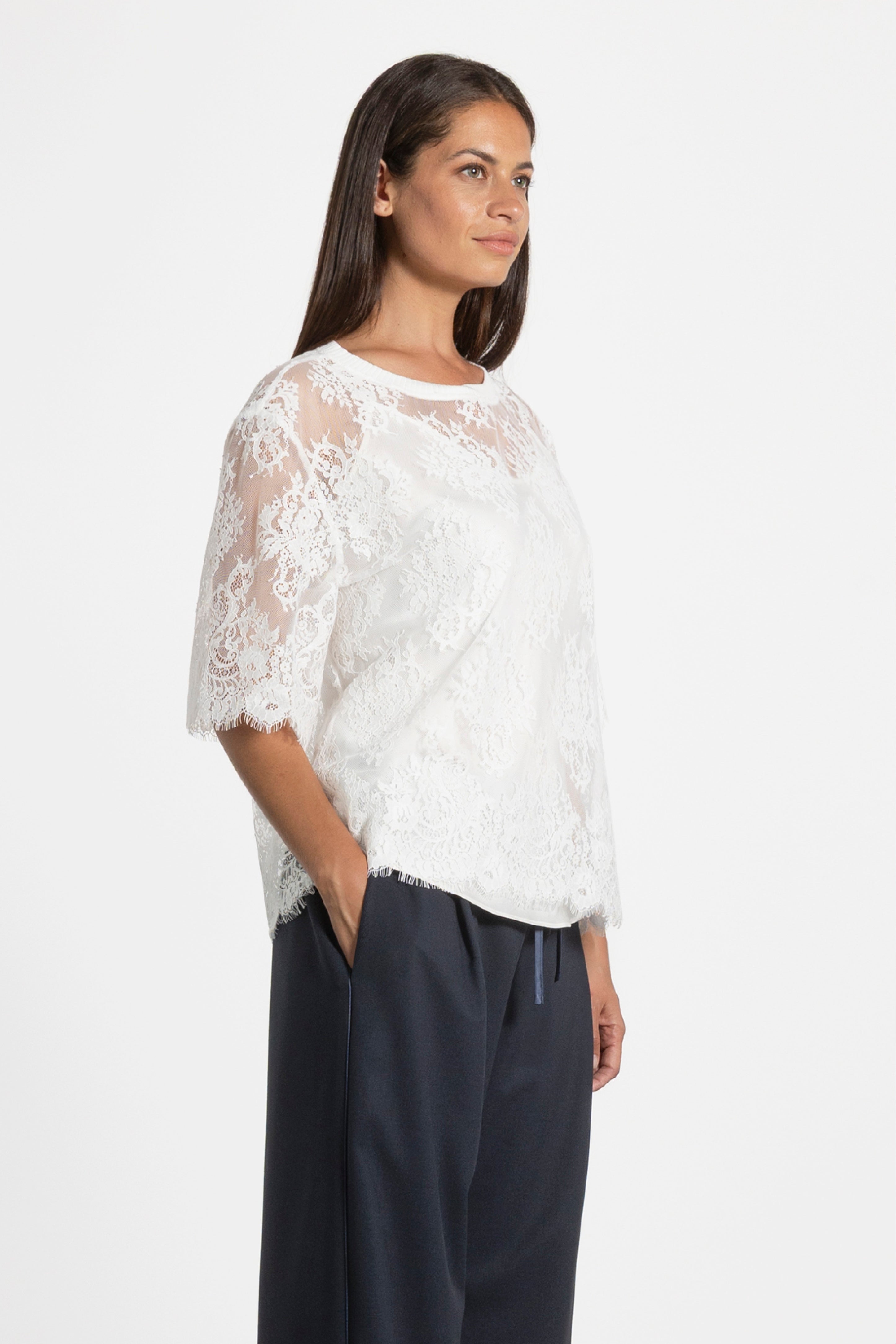 Cilla Scallop Hem Lace Top