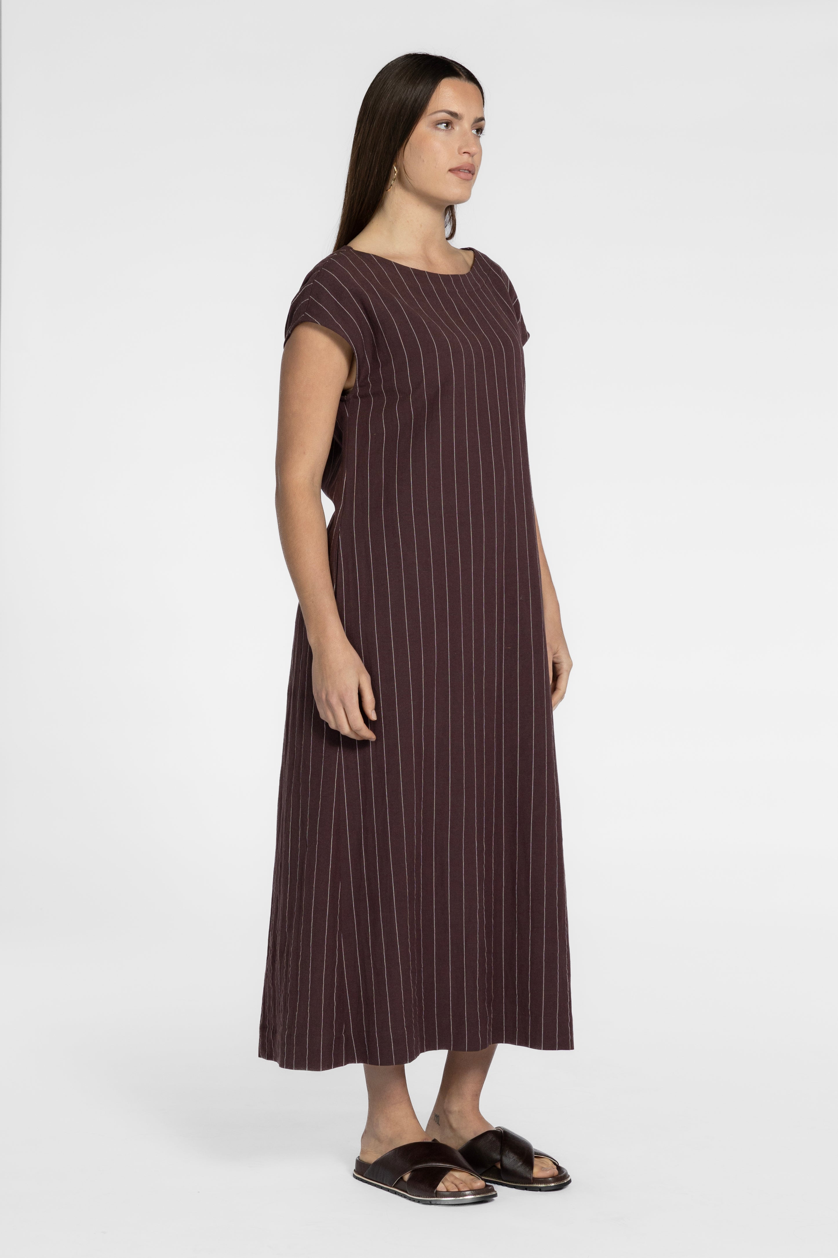 Clarence Short Sleeve Linen Blend Dress