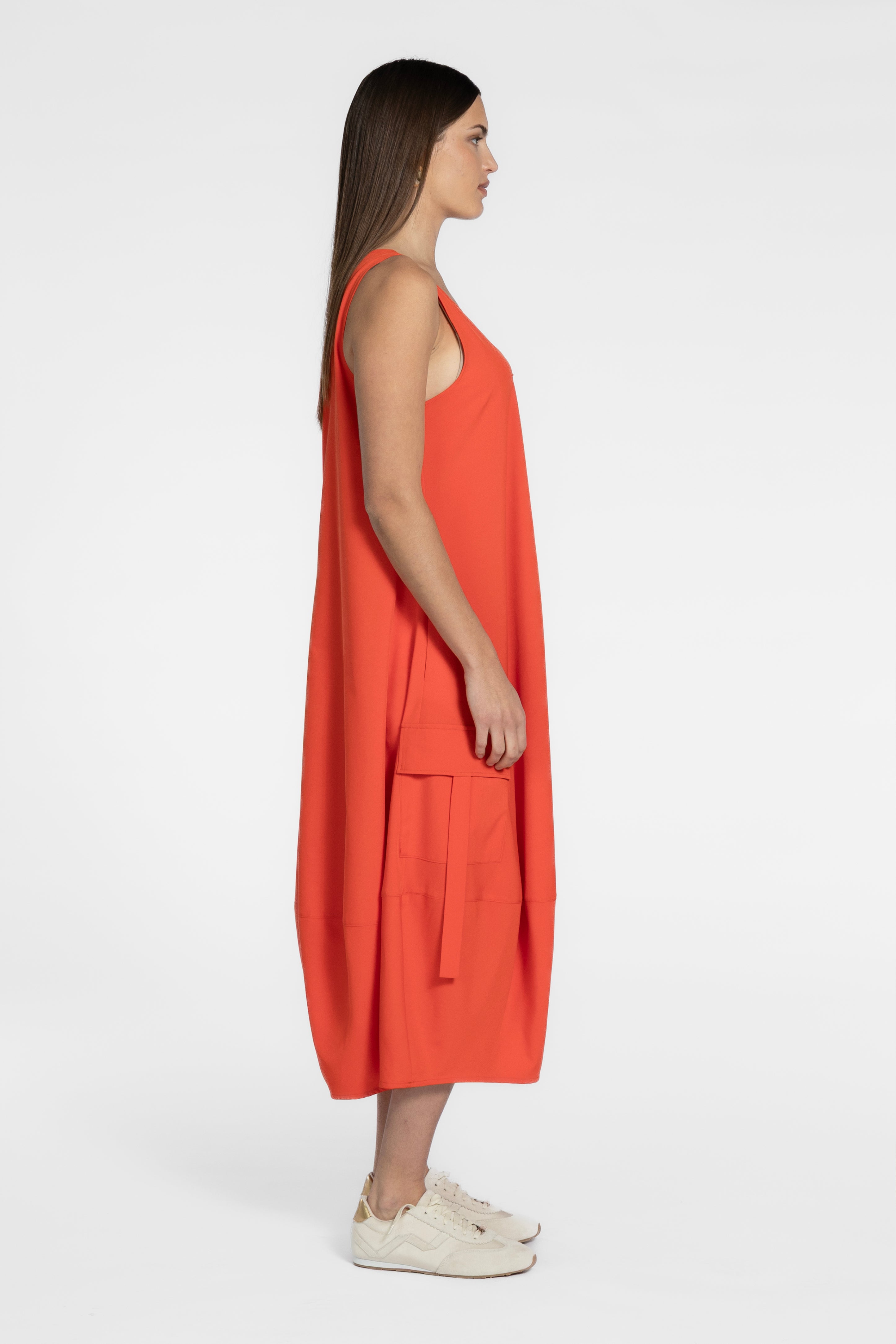 Cora Bubble Hem Long Dress