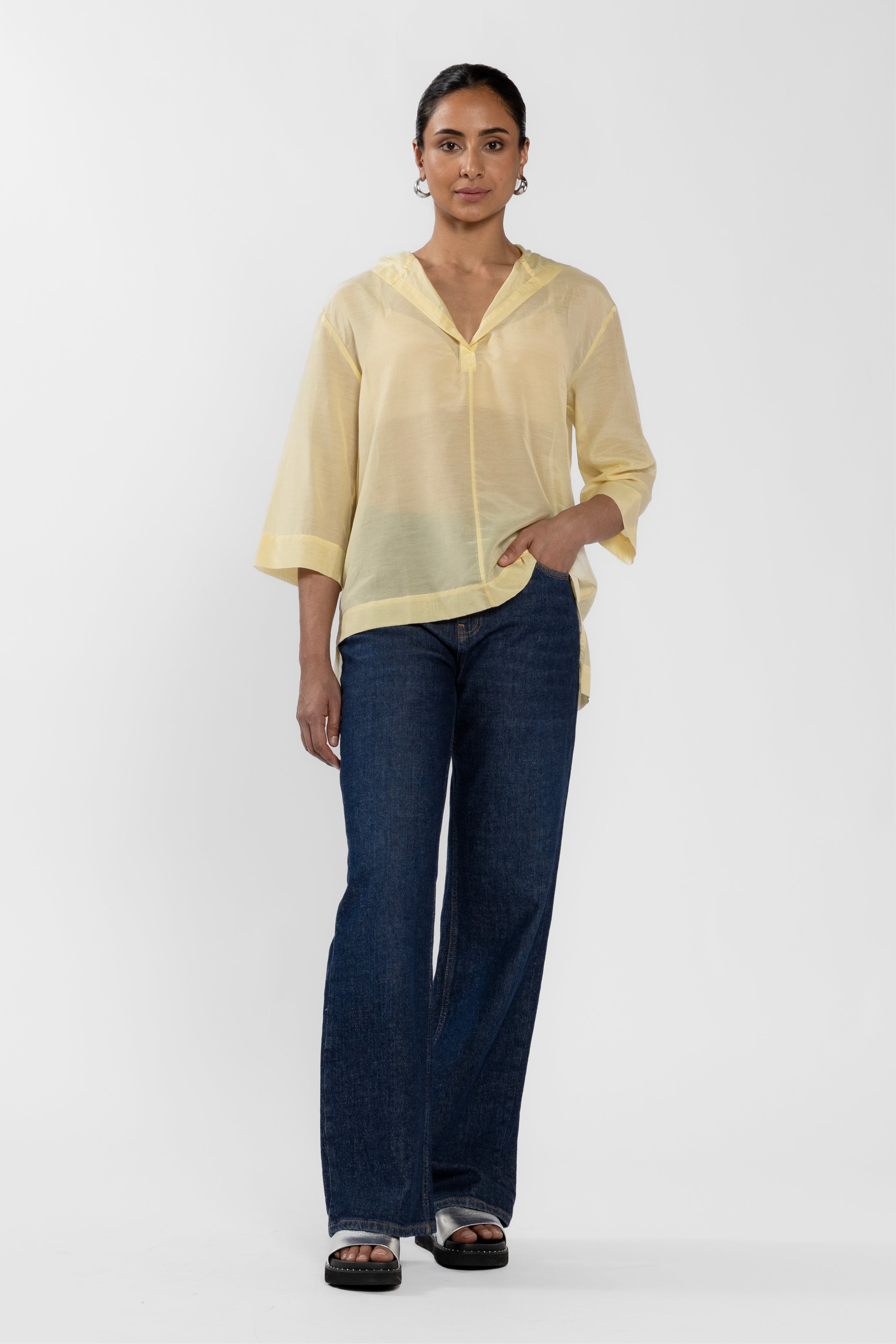 Corfu Cotton And Silk Hooded Top