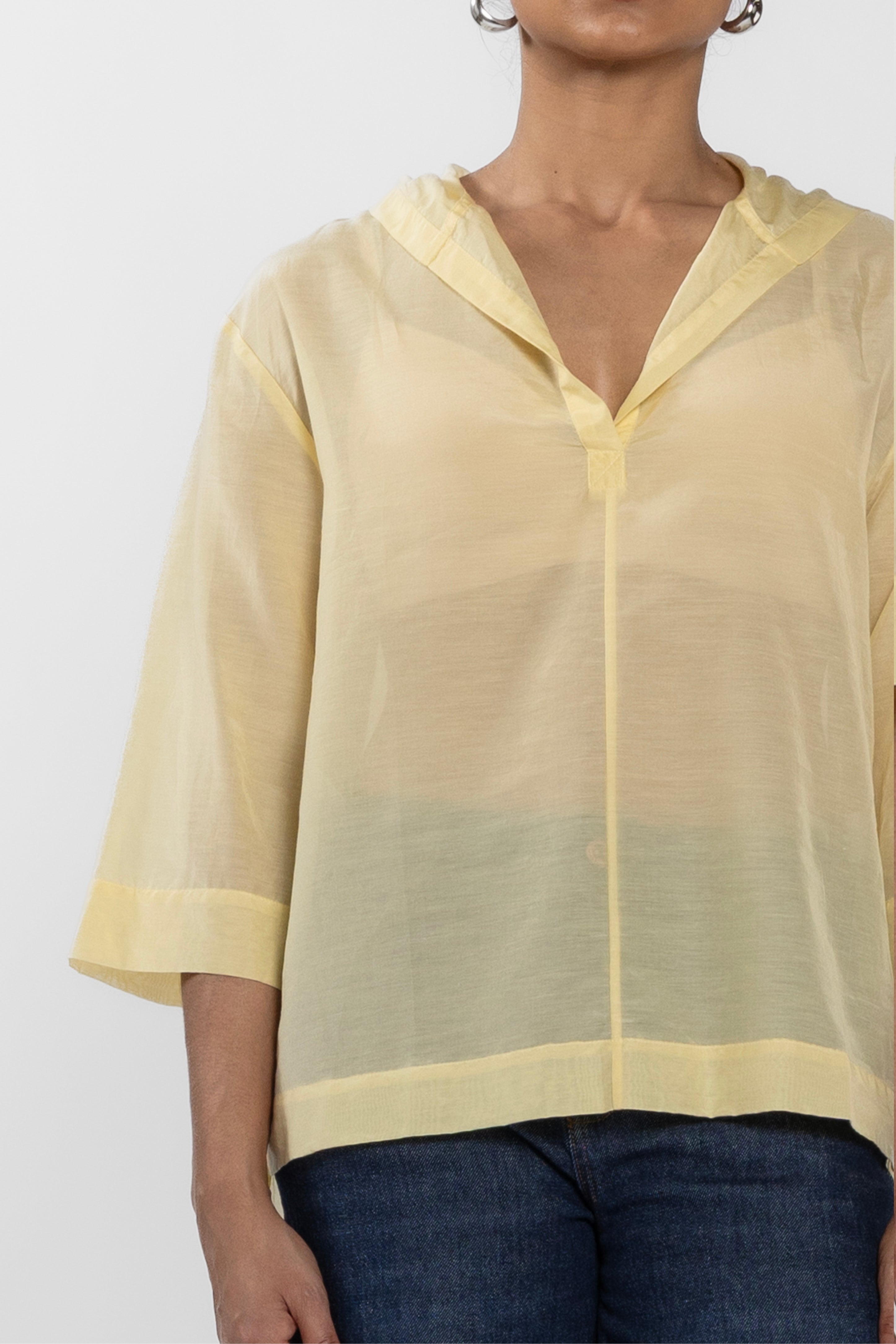 Corfu Cotton And Silk Hooded Top