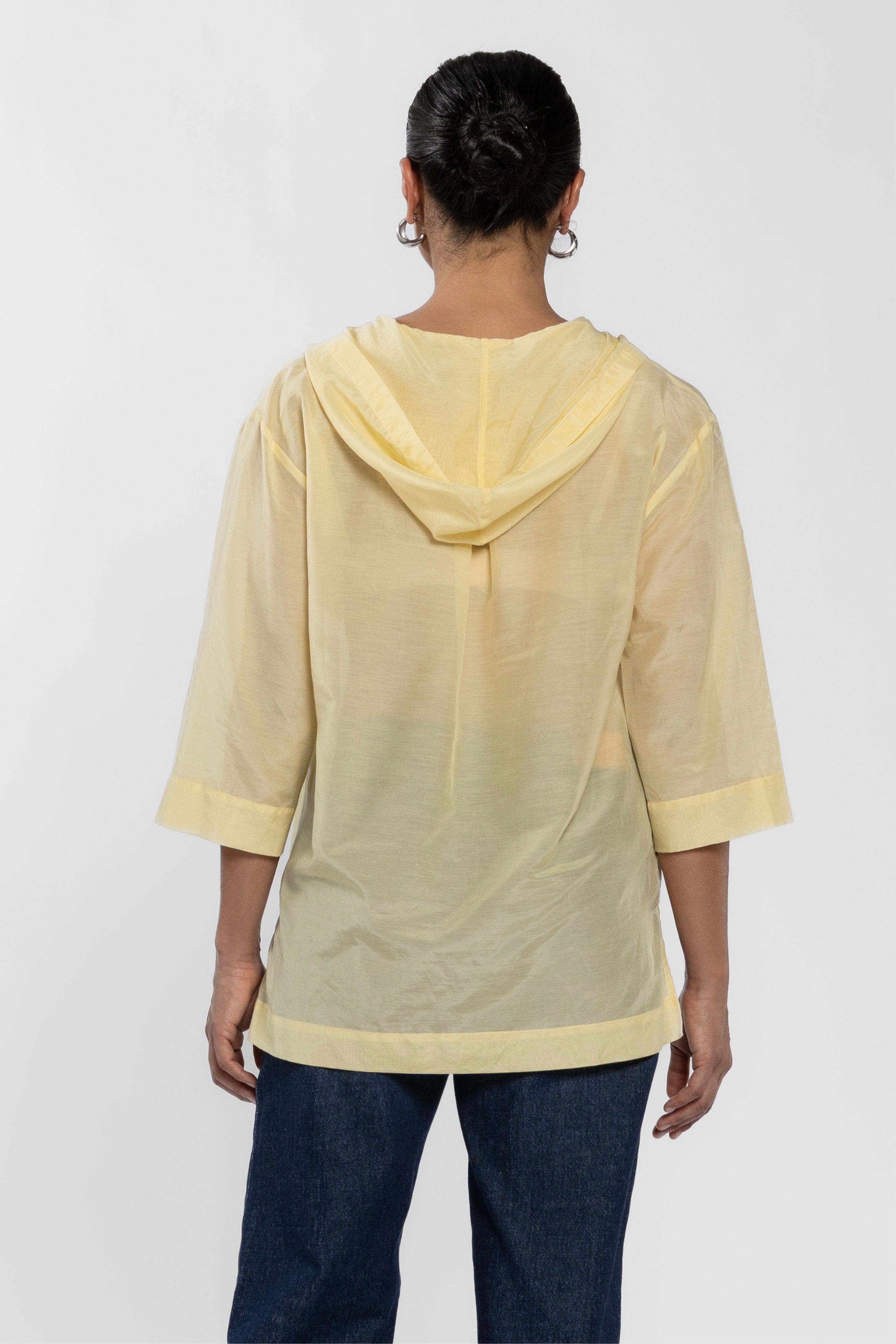 Corfu Cotton And Silk Hooded Top