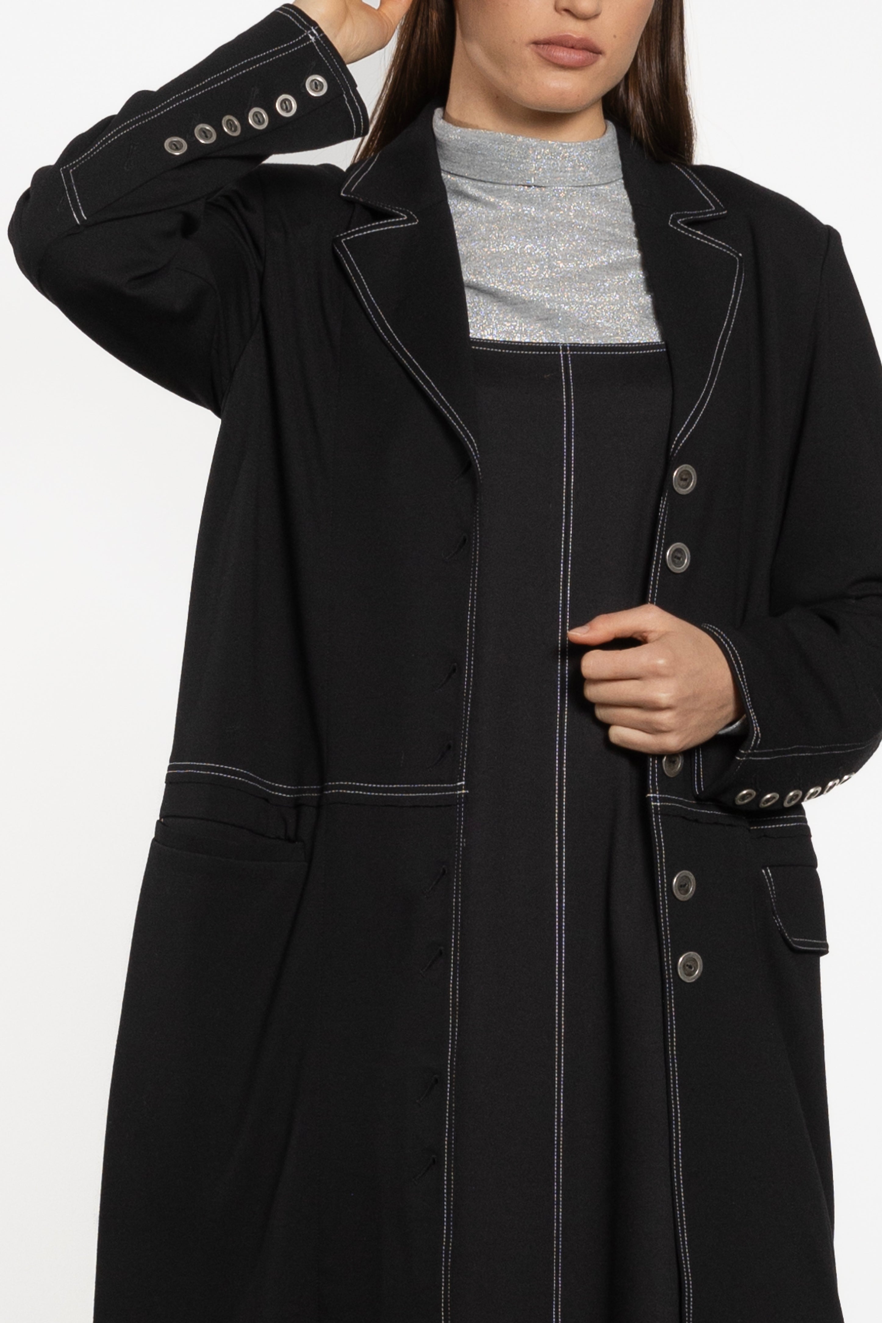 Coventry Long Contrast Stitch Coat