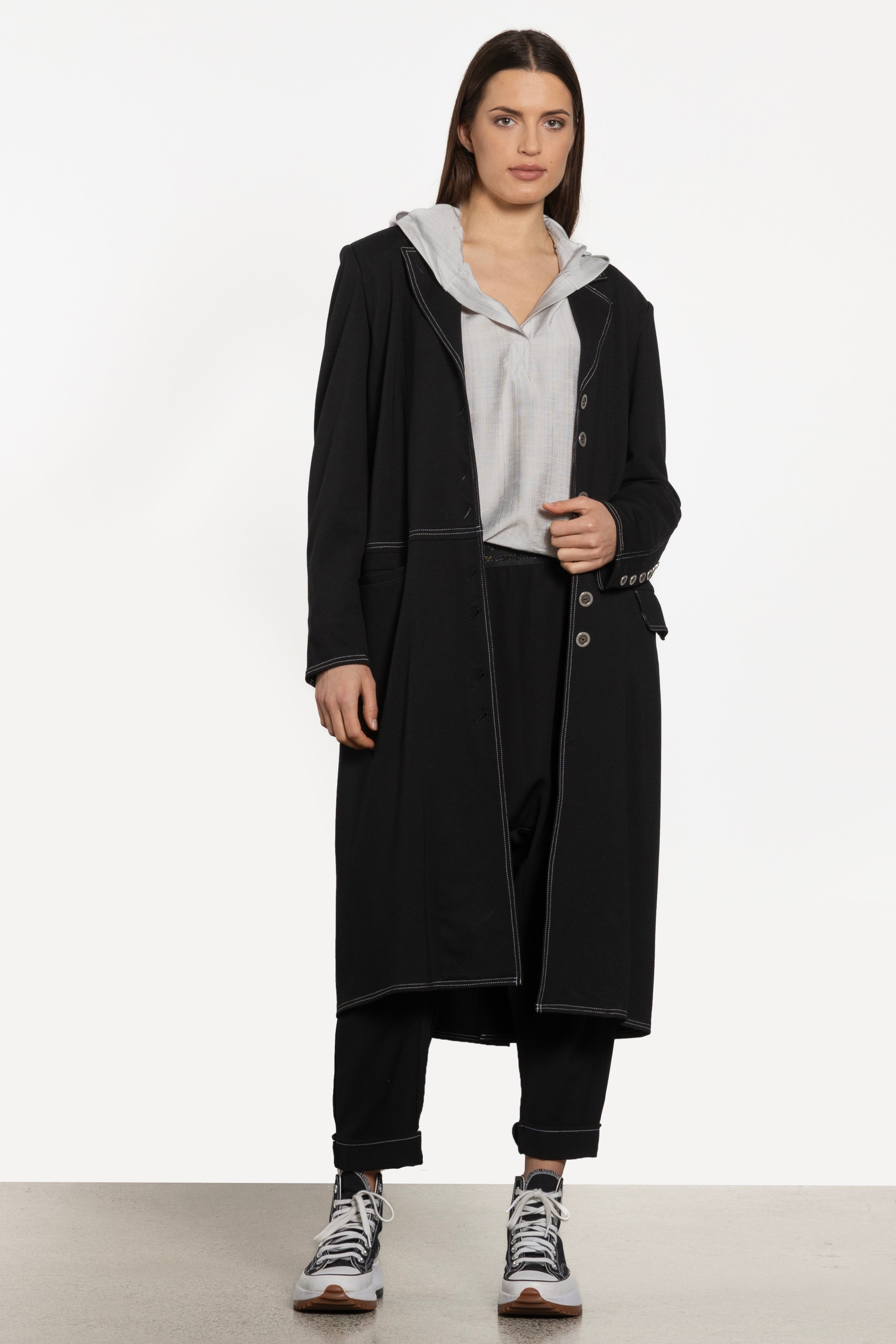 Coventry Long Contrast Stitch Coat