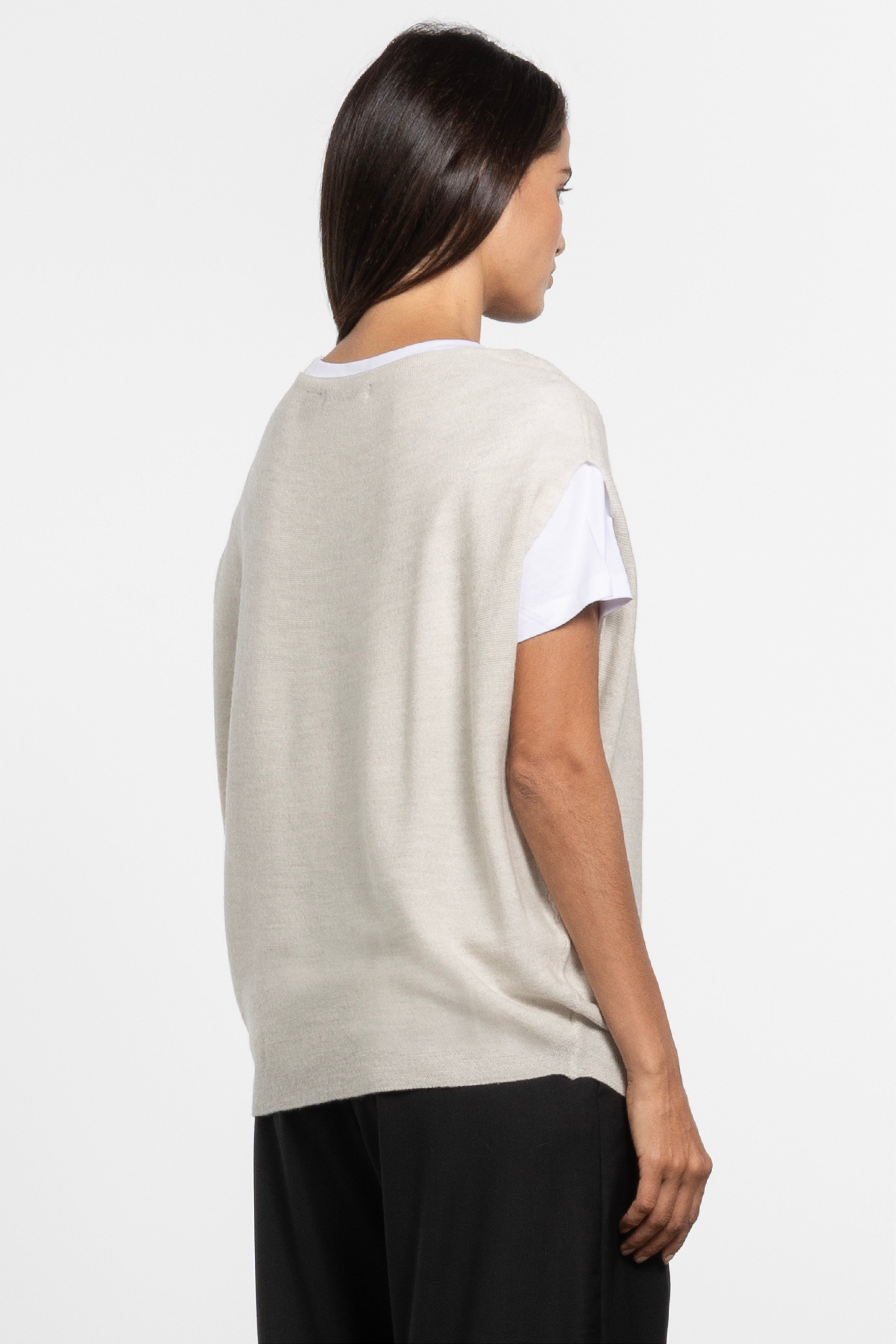 Frenchie Merino Sleeveless Gilet Top