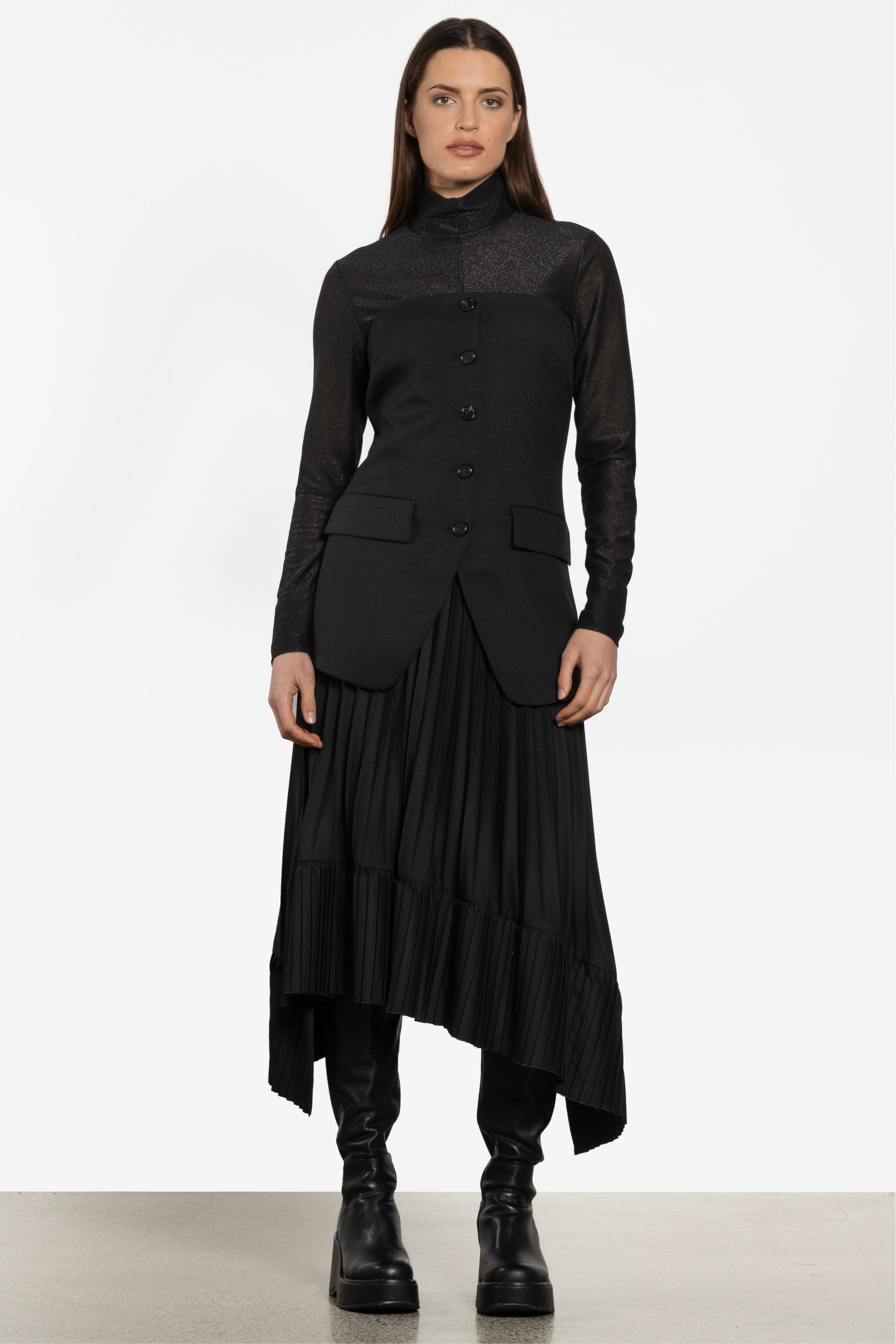 Frida Asymmetrical Pleated Skirt