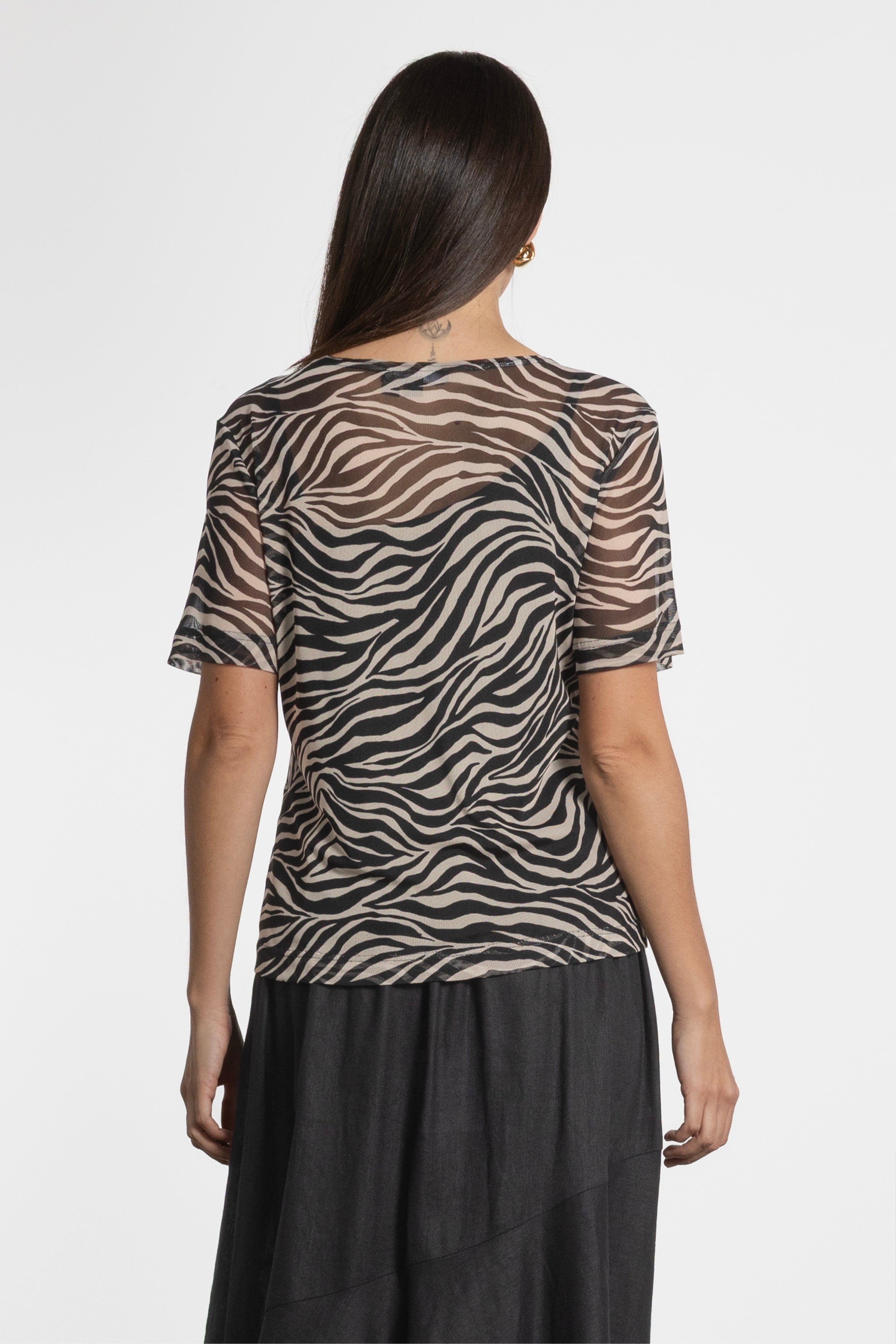 Glam Mesh Tee With Cami