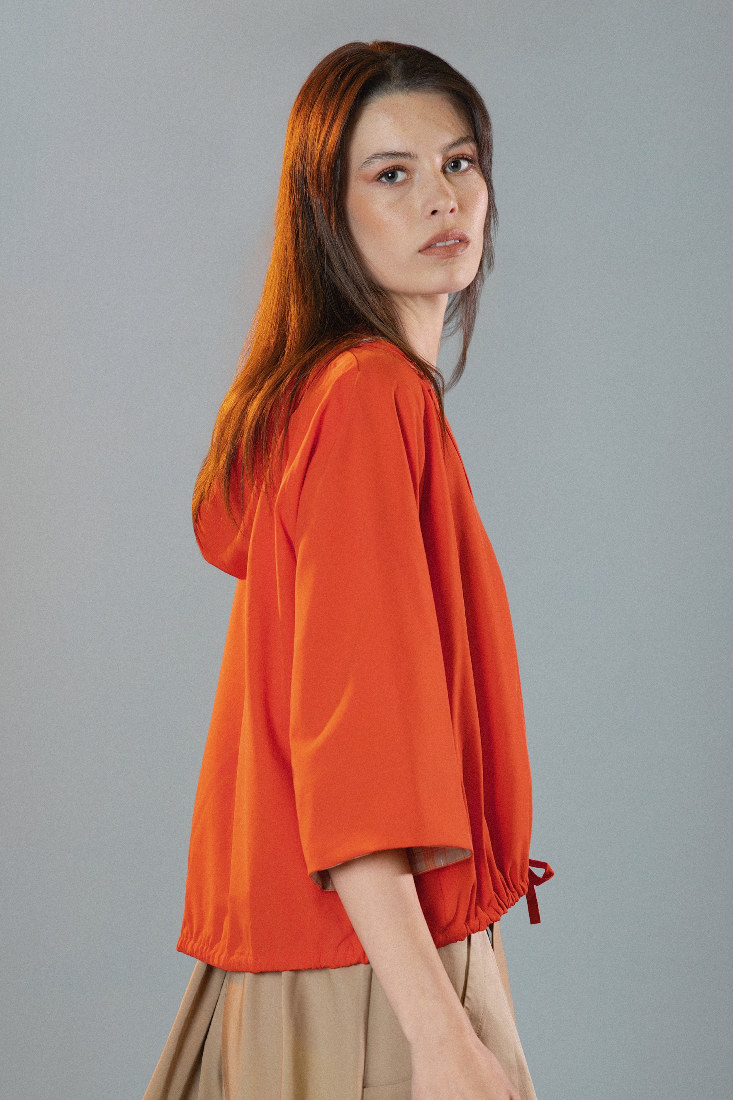 Journey Hooded V-Neck Top