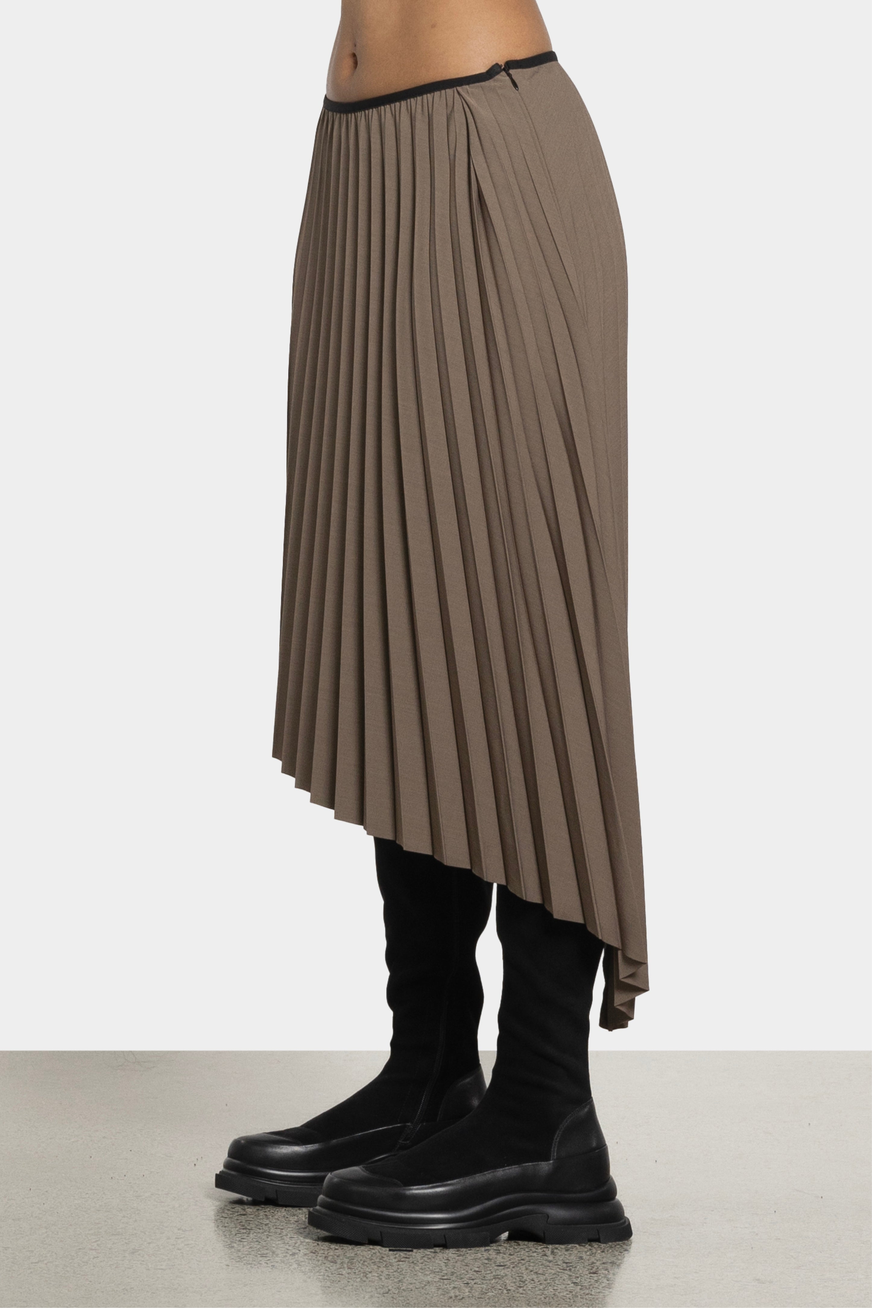 Kayla Asymmetric Pleated Skirt