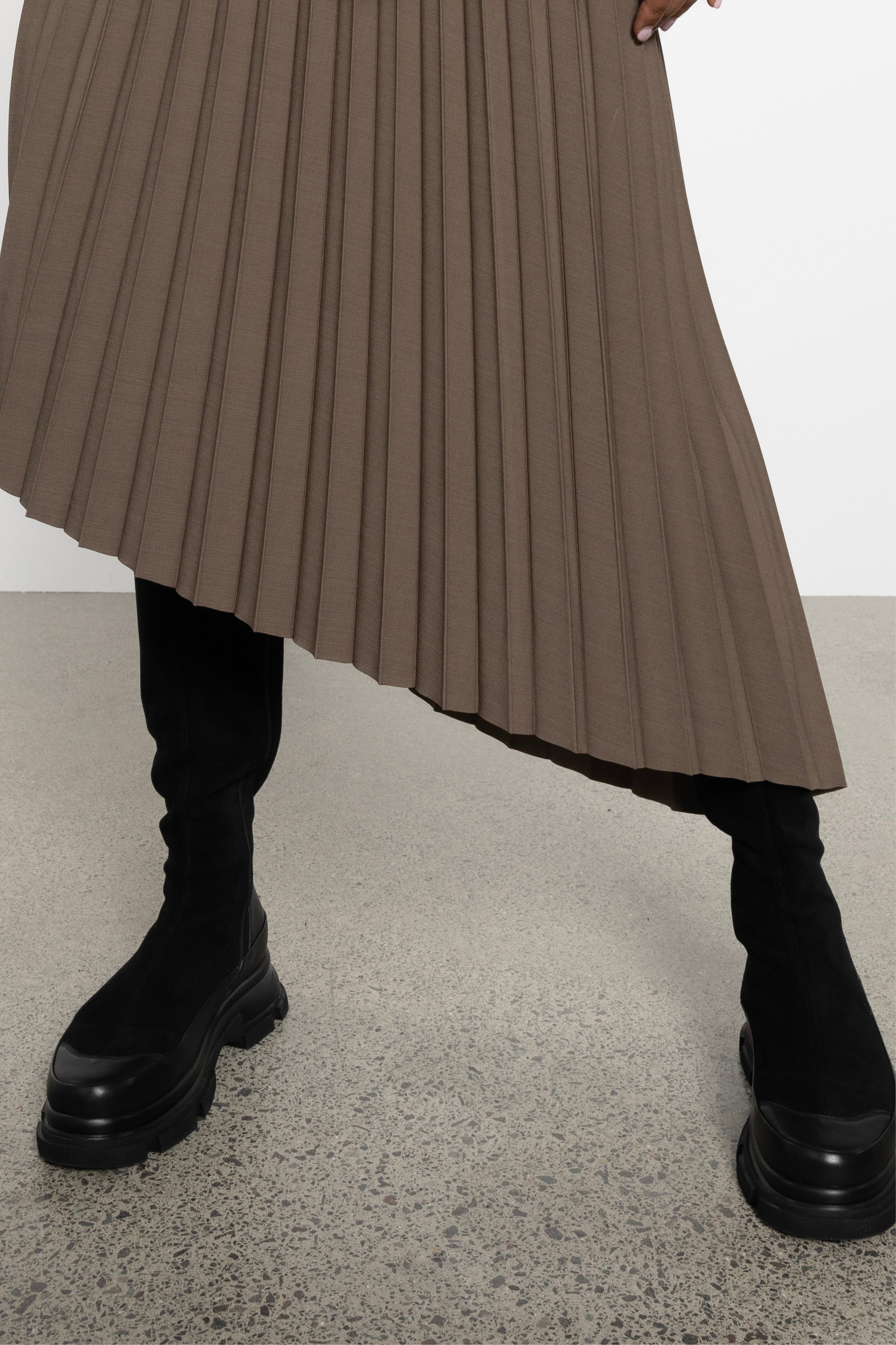 Kayla Asymmetric Pleated Skirt