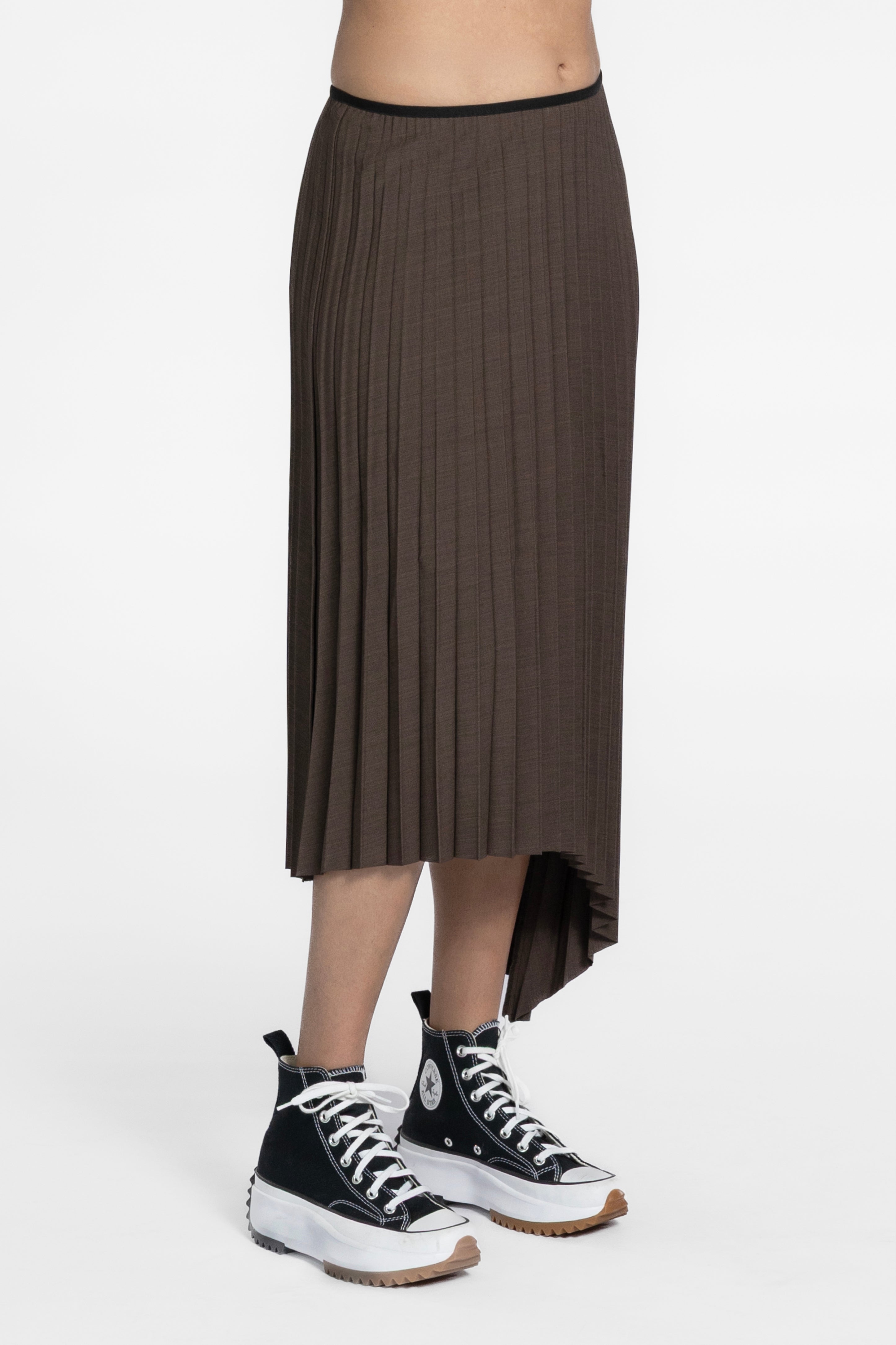 Kayla Asymmetric Pleated Skirt