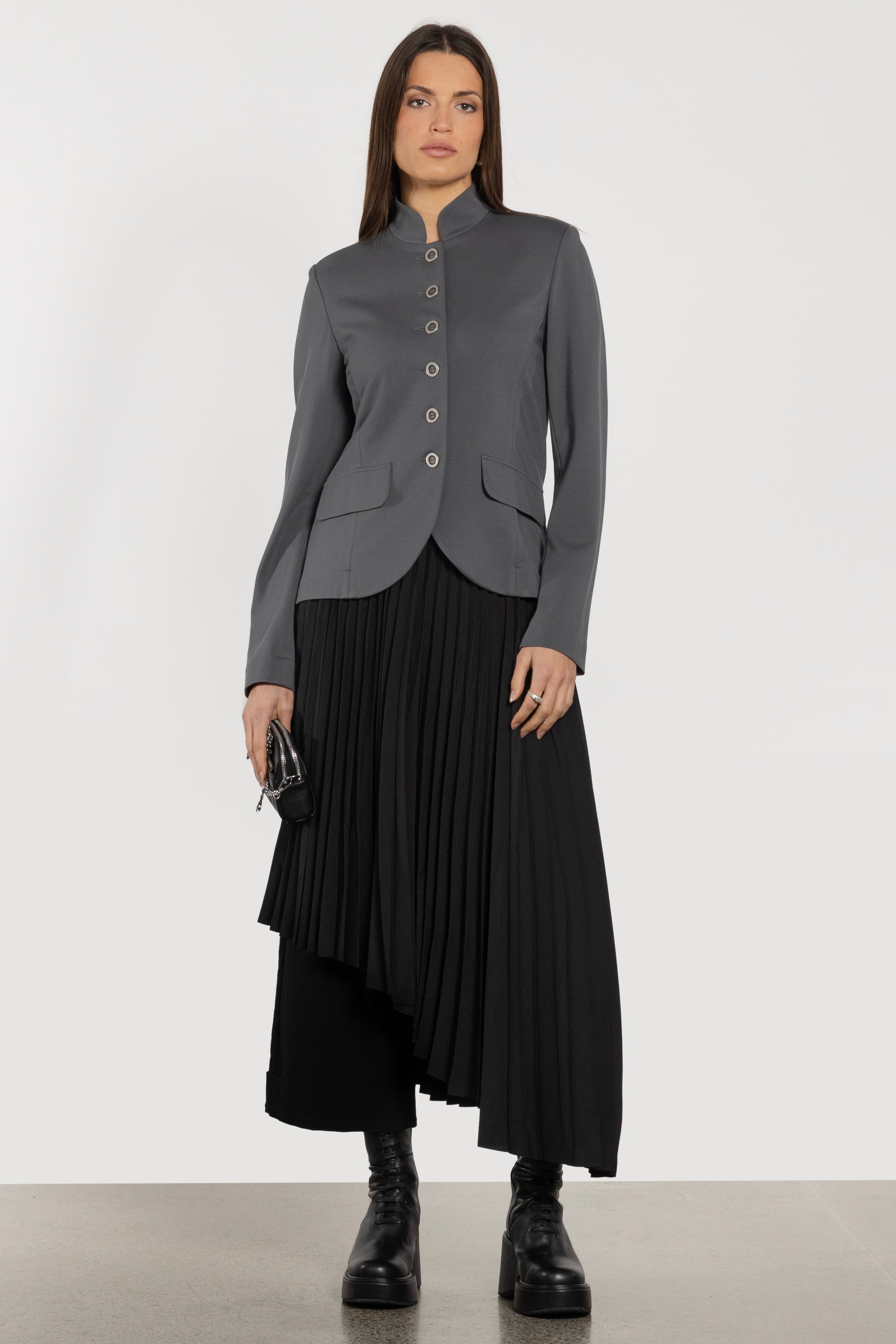 Kayla Asymmetric Pleated Skirt