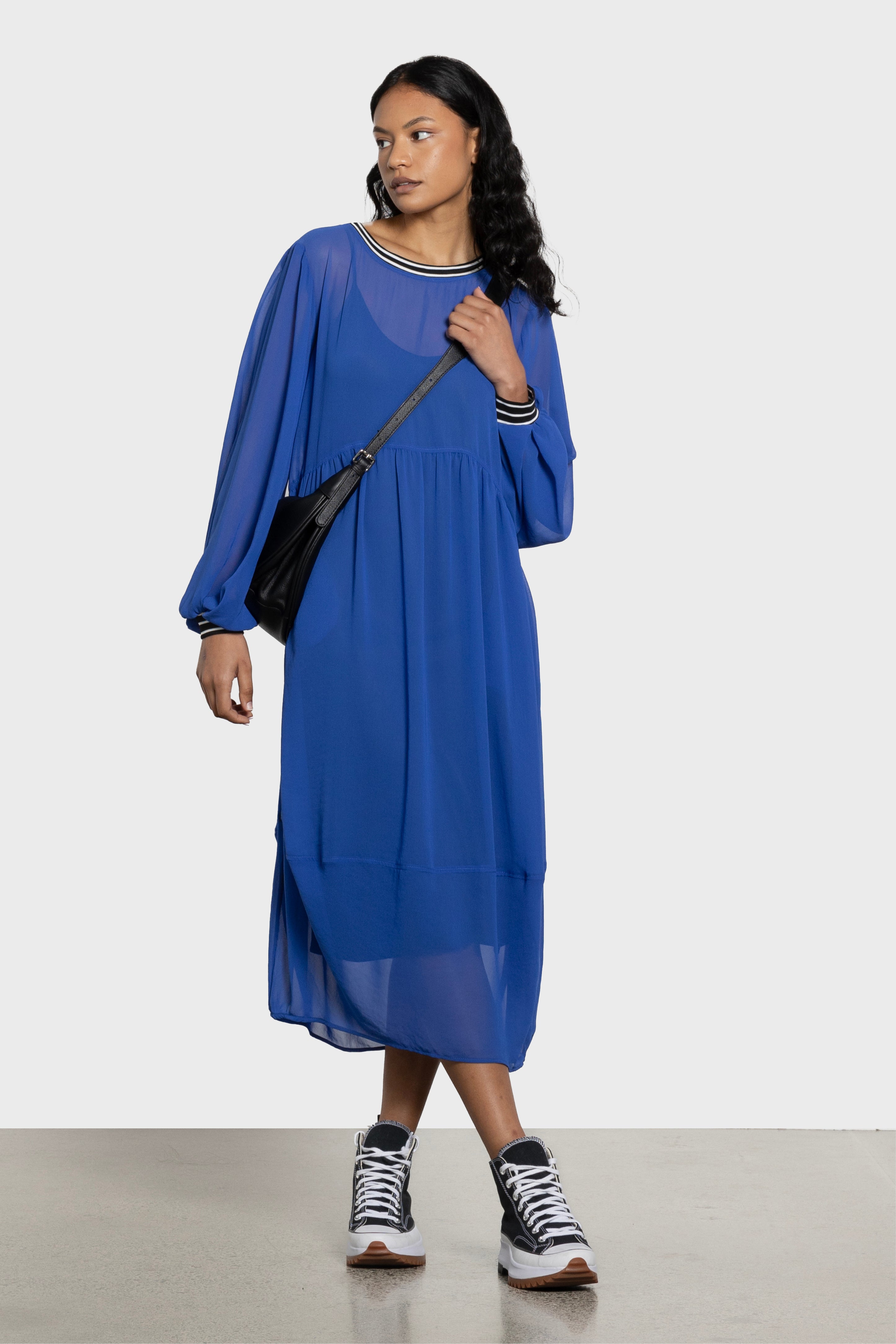 Lucy Semi Sheer Long Sleeve Dress & Slip