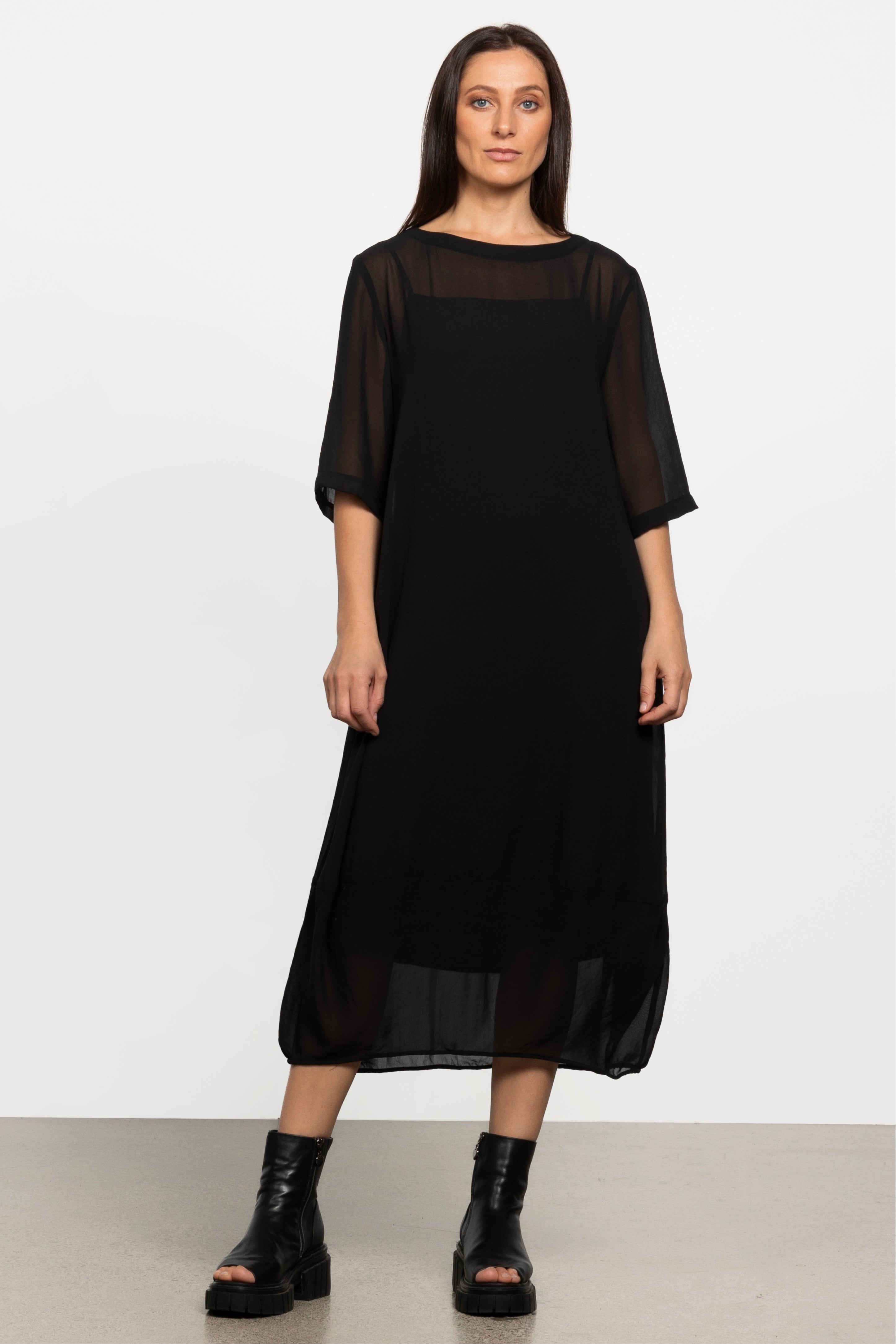 Maison Chiffon Midi Dress