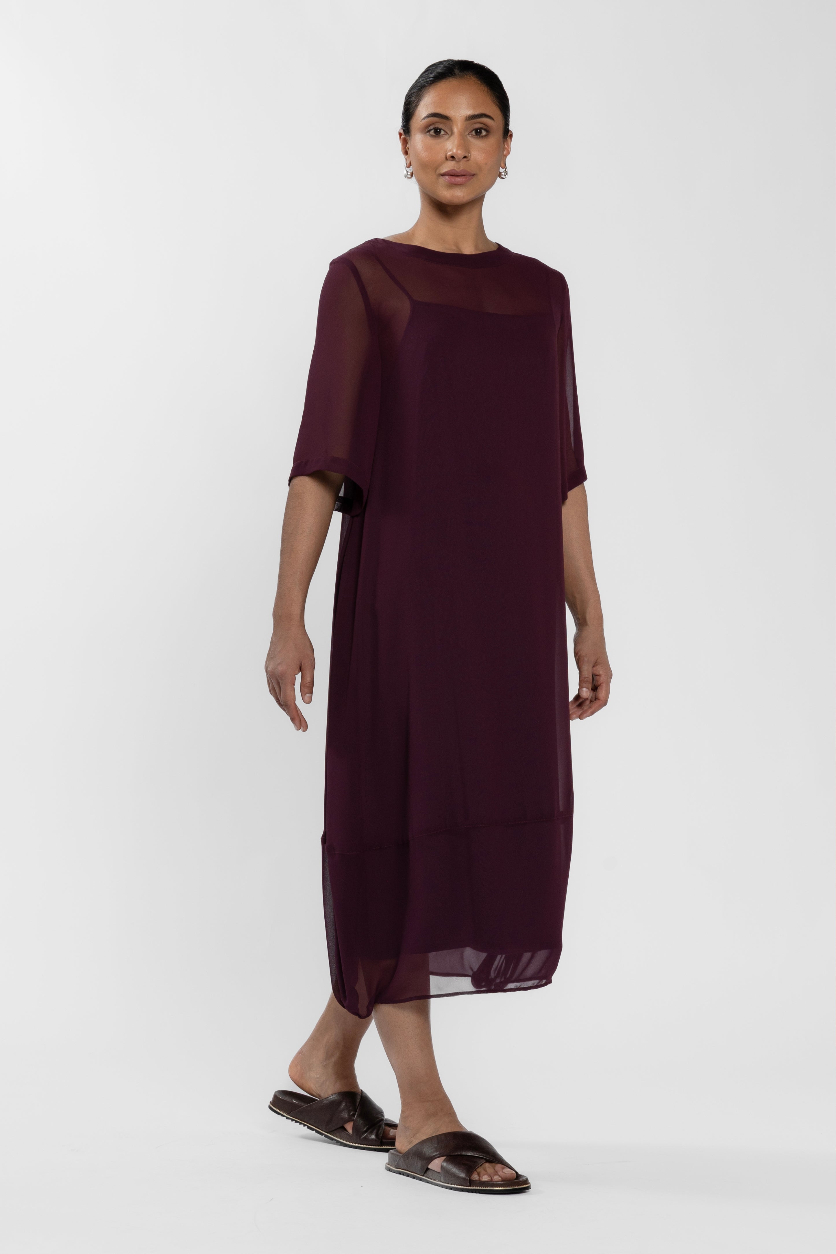 Maison Chiffon Midi Dress