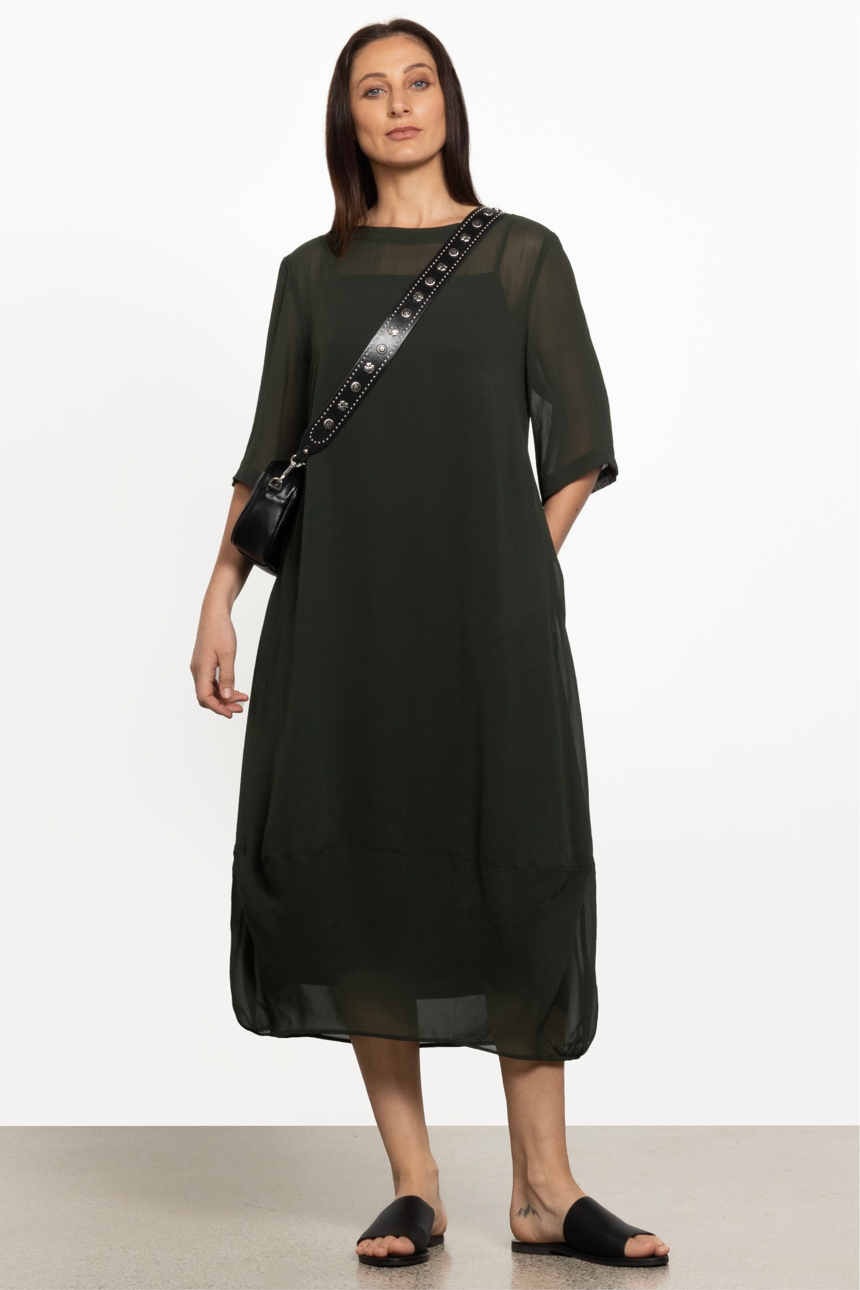 Maison Chiffon Midi Dress