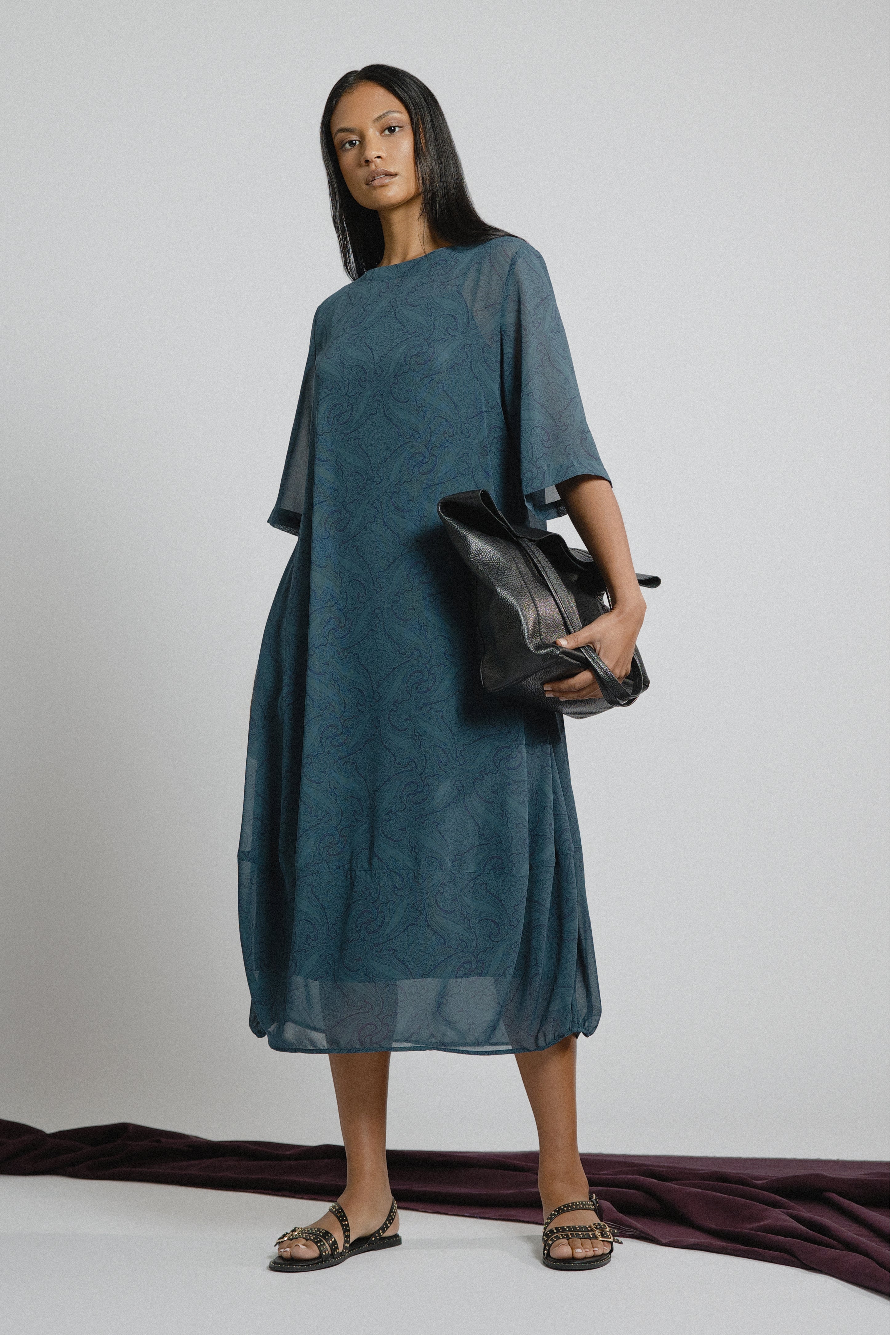 Maison Chiffon Midi Dress