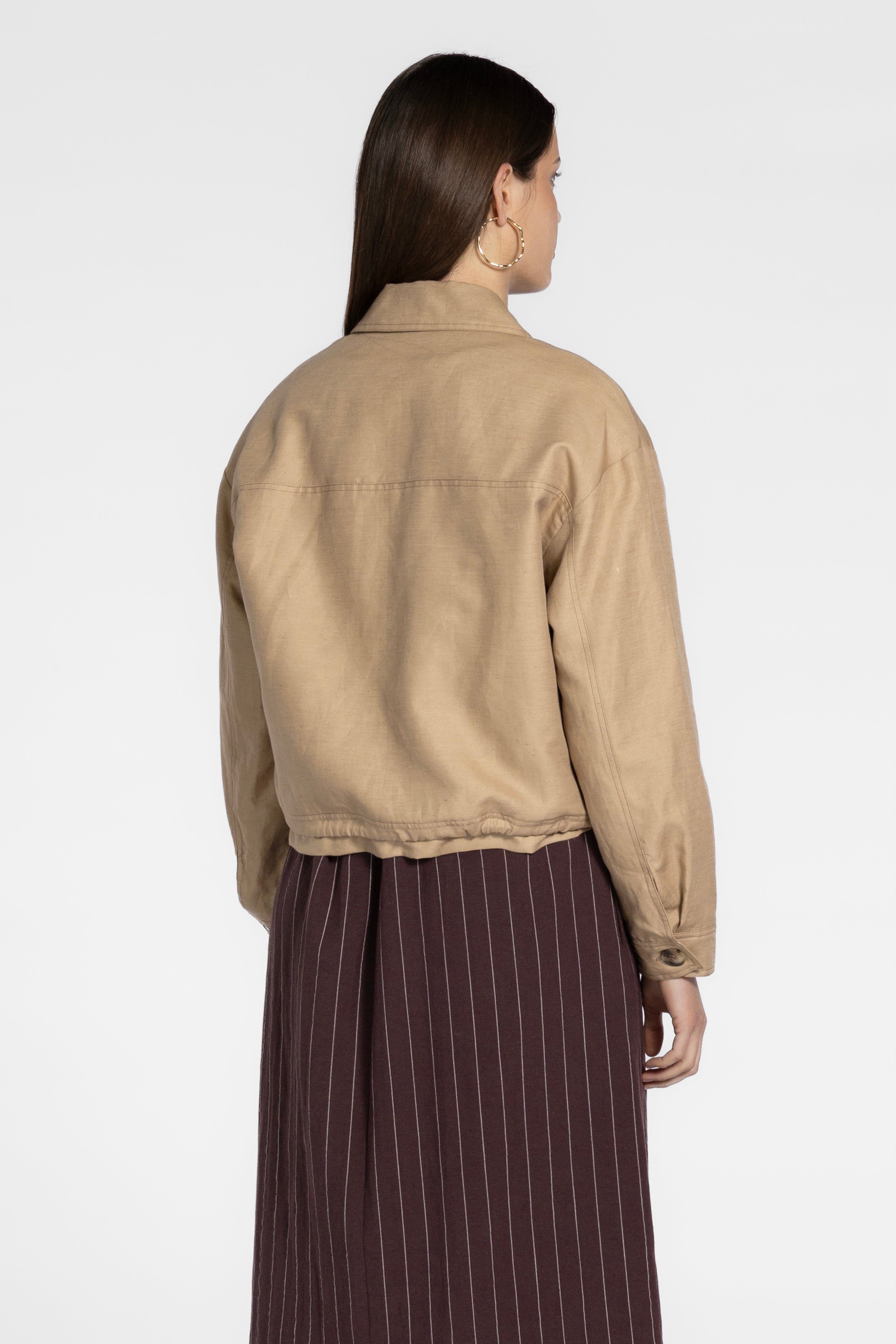 Ria Linen Blend Cropped Jacket