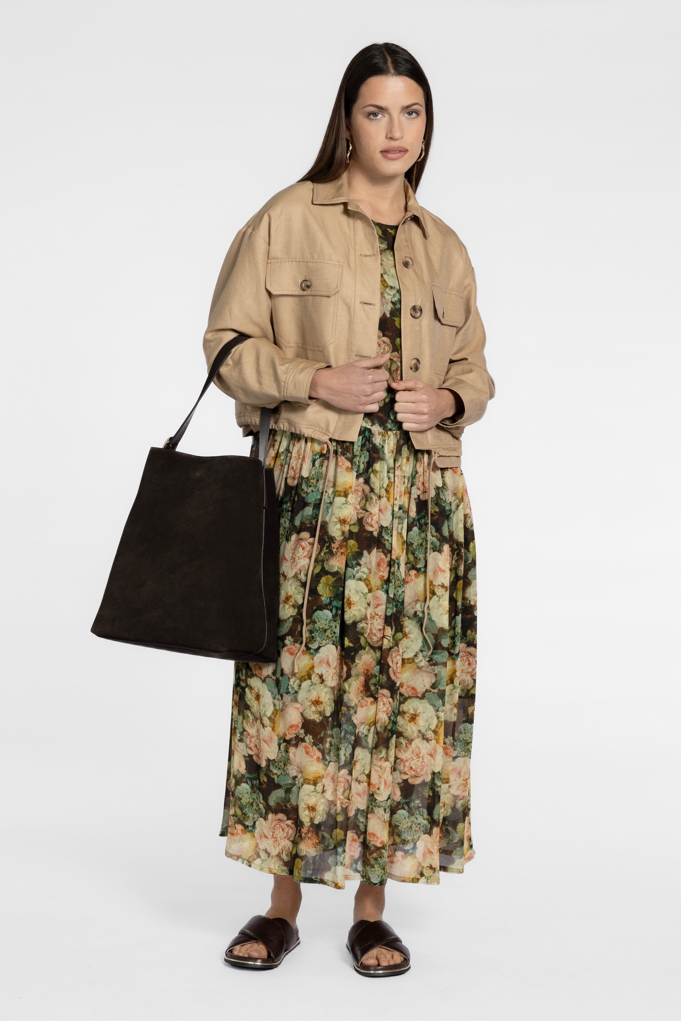 Ria Linen Blend Cropped Jacket