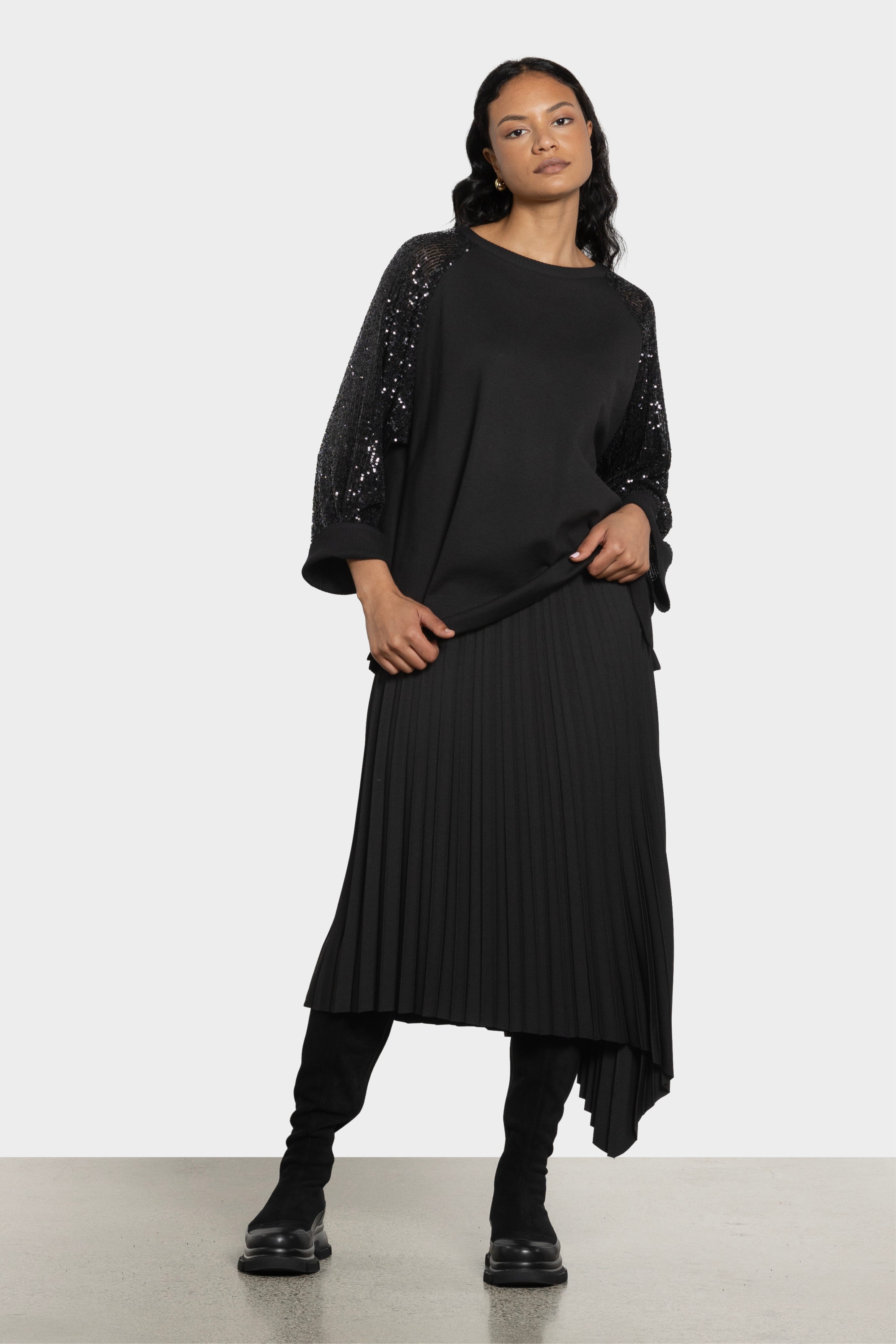 Roman Sequin Sleeve Sweatshirt