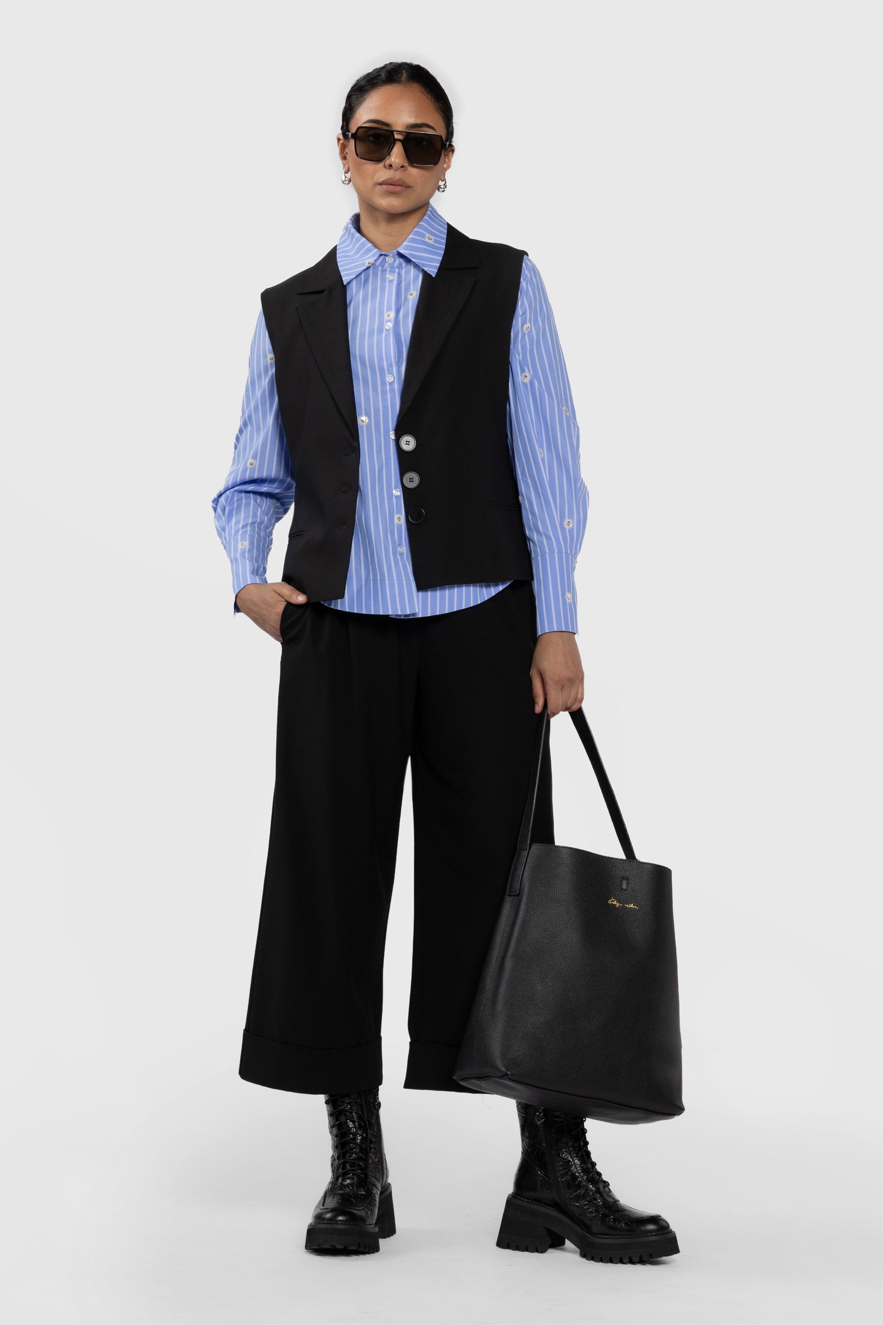 Roza Curved Hem Shirt