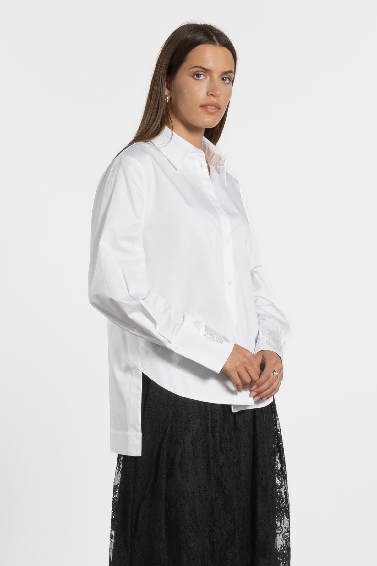 Roza Curved Hem Shirt